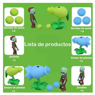 Foto 3 | Juguetes de Plantas Vs Zombies, Lab.g de color Verde y Azul