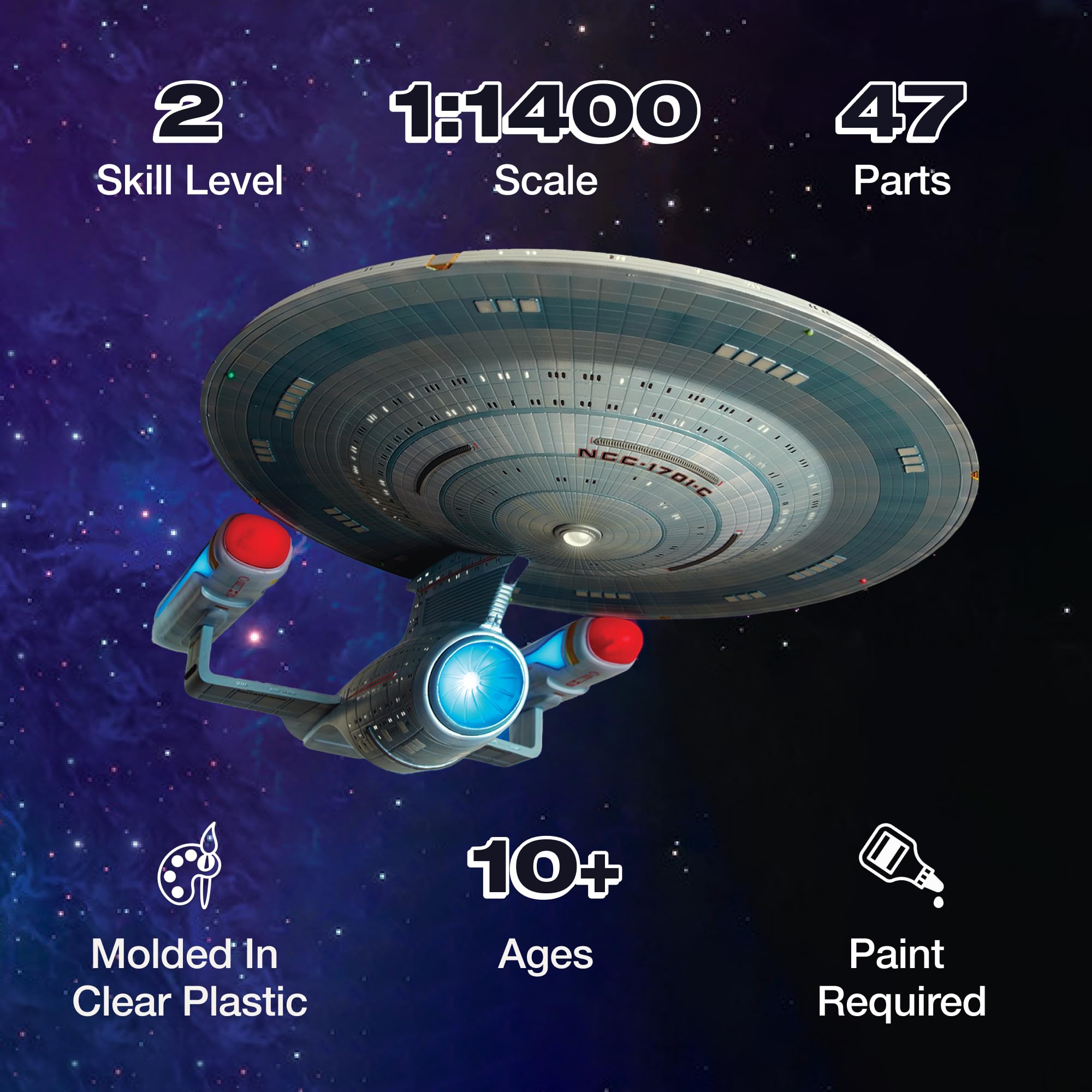 Foto 3 pulgar | Maqueta Amt Star Trek Uss Enterprise Ncc-1701-c 1:1400 - Venta Internacional.