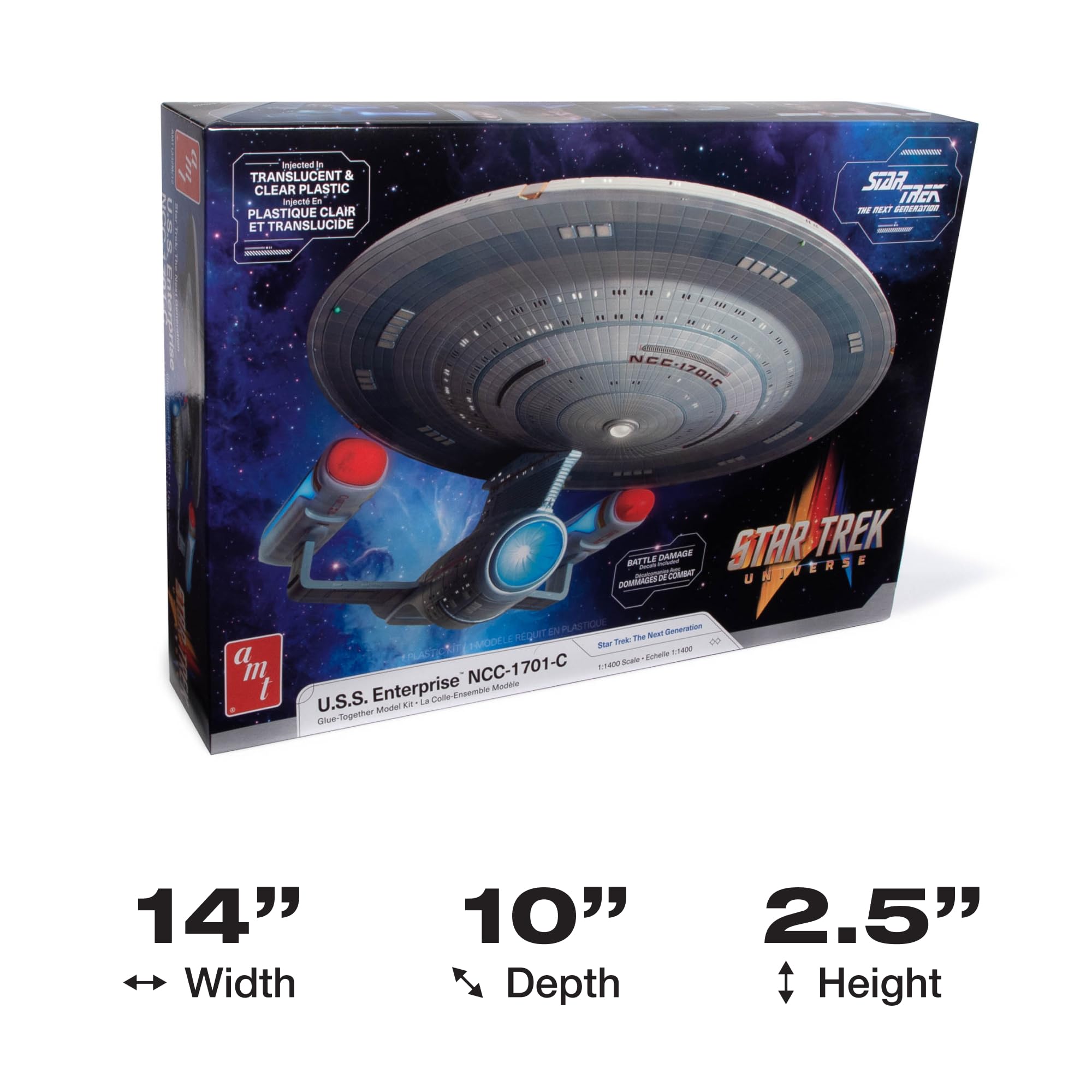 Foto 6 pulgar | Maqueta Amt Star Trek Uss Enterprise Ncc-1701-c 1:1400 - Venta Internacional.