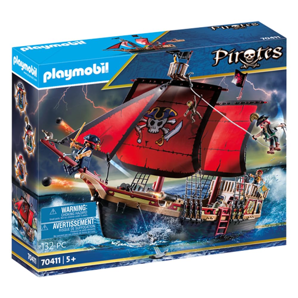 Foto 2 pulgar | Barco Pirata Playmobil 70411 Pirates Floating Con Cañón - Venta Internacional.