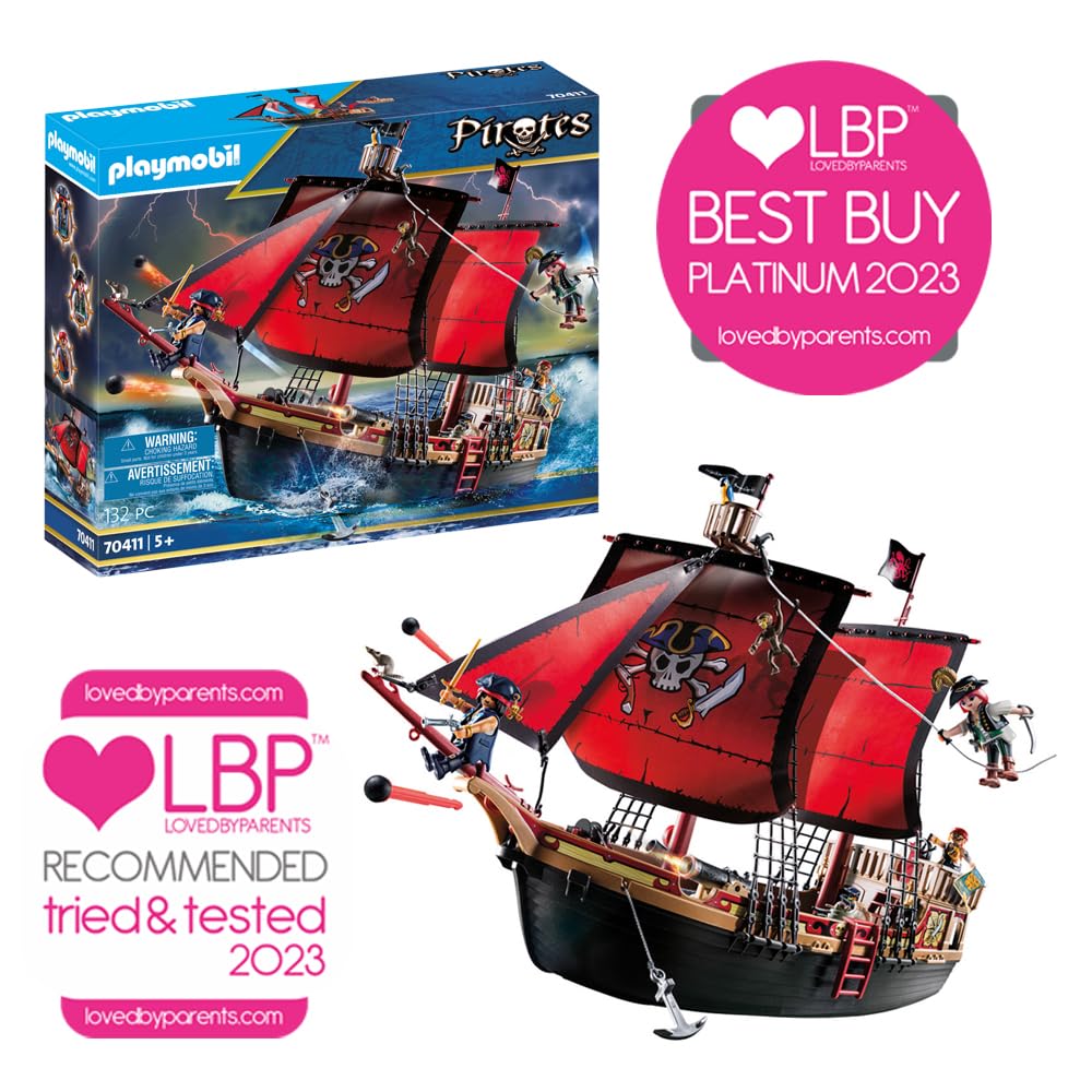 Foto 5 pulgar | Barco Pirata Playmobil 70411 Pirates Floating Con Cañón - Venta Internacional.