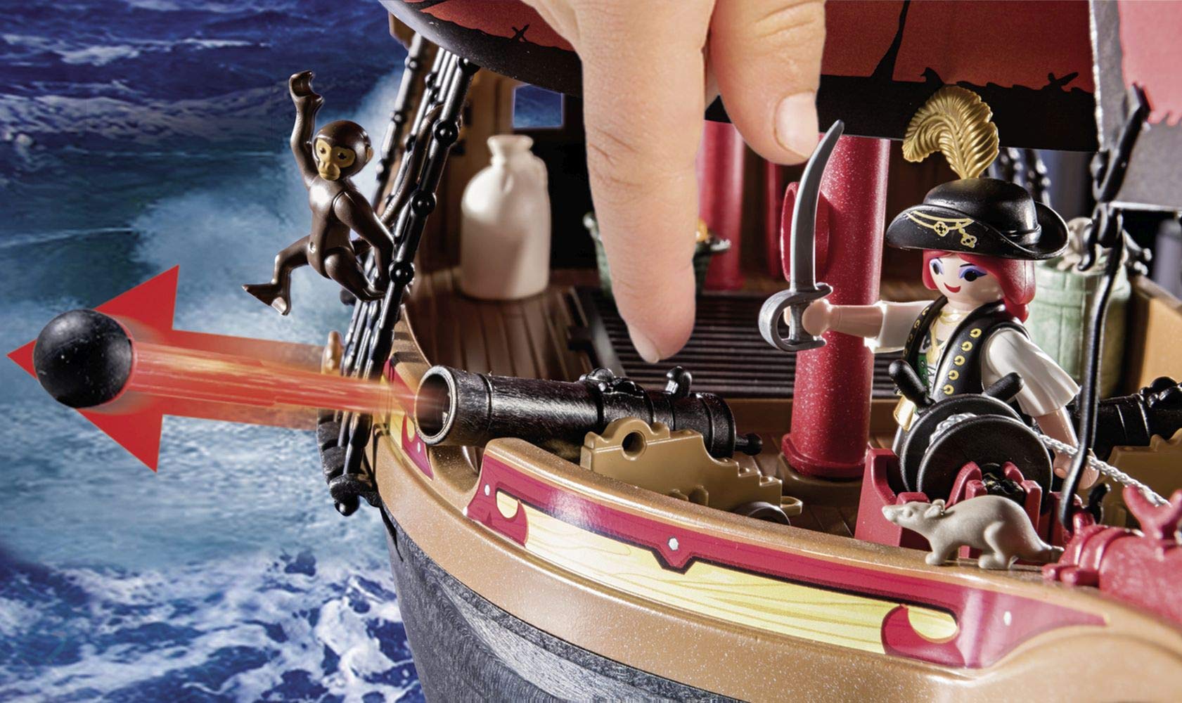 Foto 6 pulgar | Barco Pirata Playmobil 70411 Pirates Floating Con Cañón - Venta Internacional.