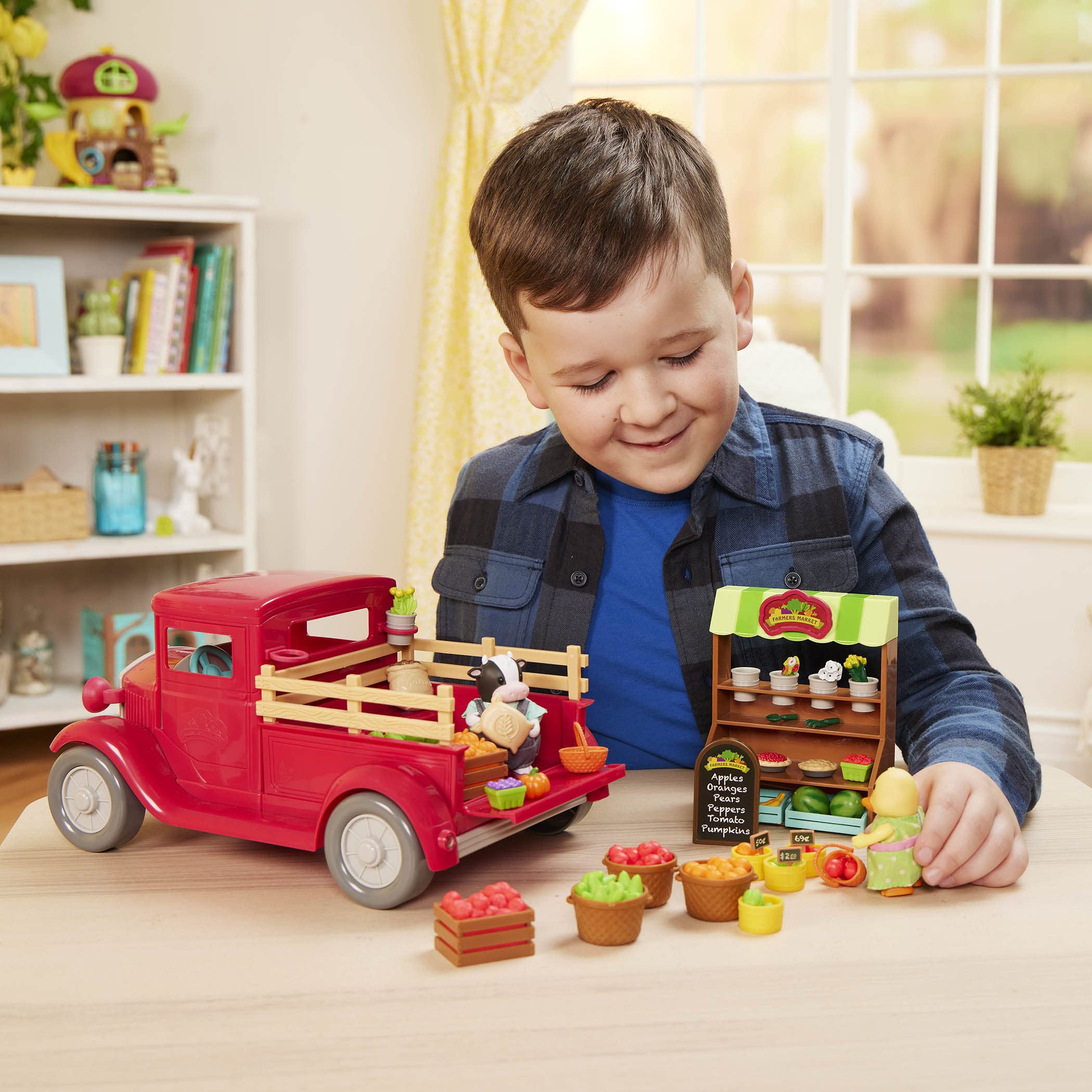 Foto 2 | Camión Playset Li'l Woodzeez Market Con 2 Figuras De Muñecas De Más De 3 Años - Venta Internacional.