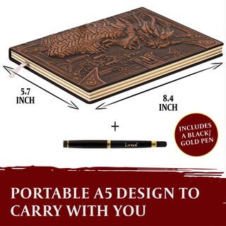 Foto 3 | Cuaderno De Notas Dnd Lynx De 200 Páginas Con Tapa De Dragón En Bronce 3d - Venta Internacional.