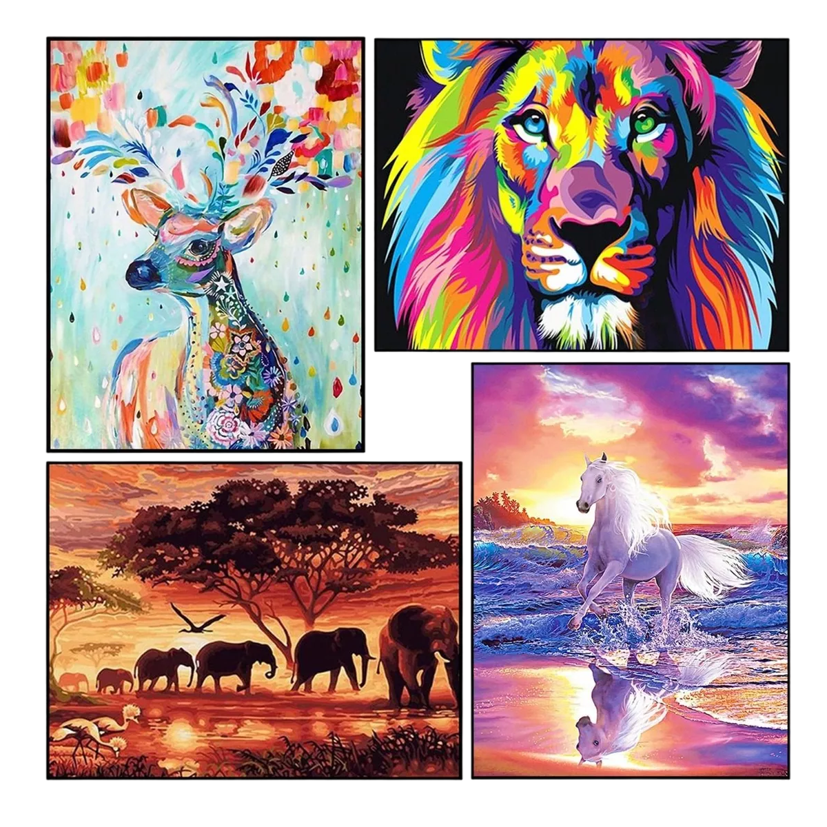 Foto 1 | 4 Set Diy Pinturas De Diamantes 5d Para Arte Decoracion Animal