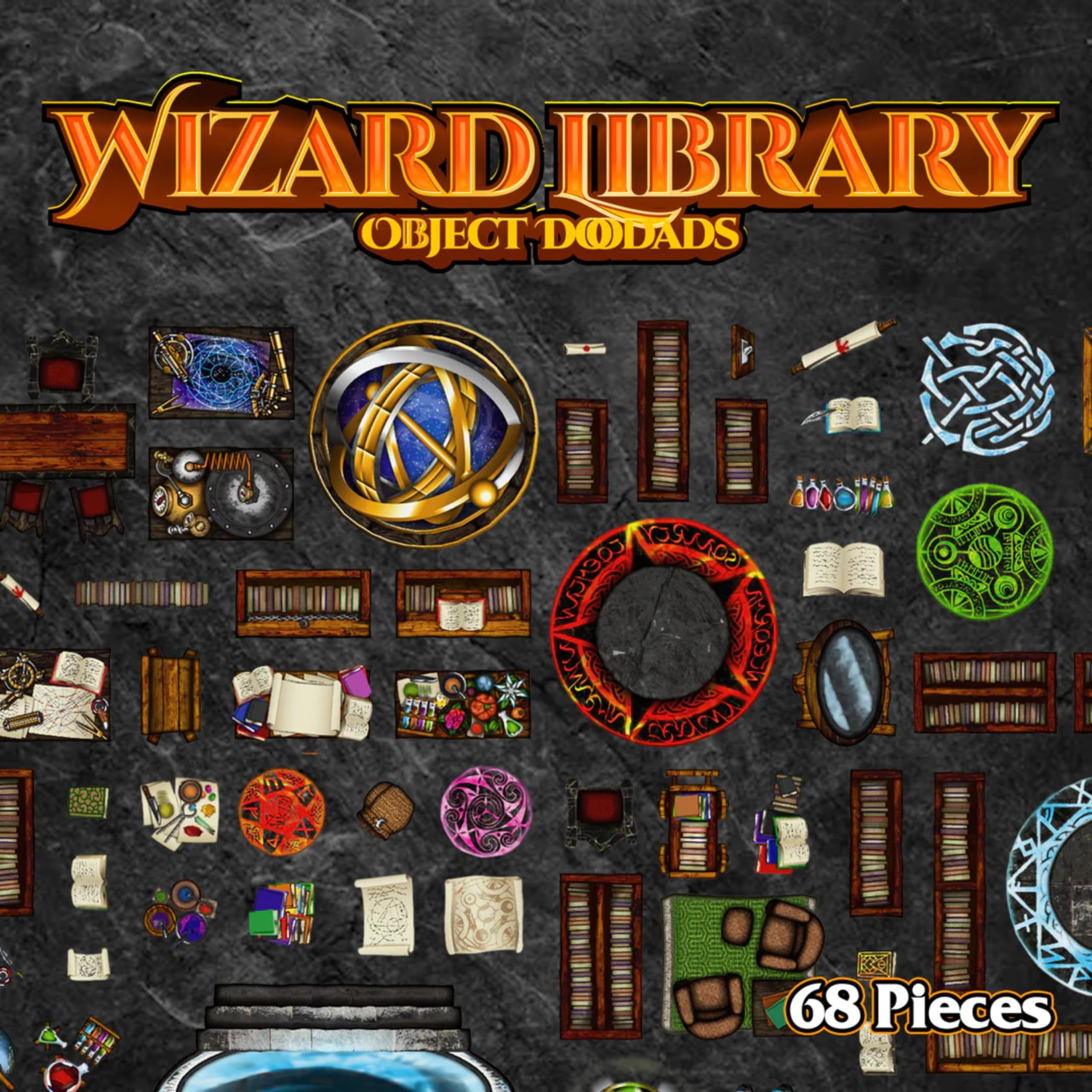 Foto 3 pulgar | Calcomanías Wizards Library 68 Piezas para DnD 5E Pathfinder y Warhammer RPG - Venta Internacional