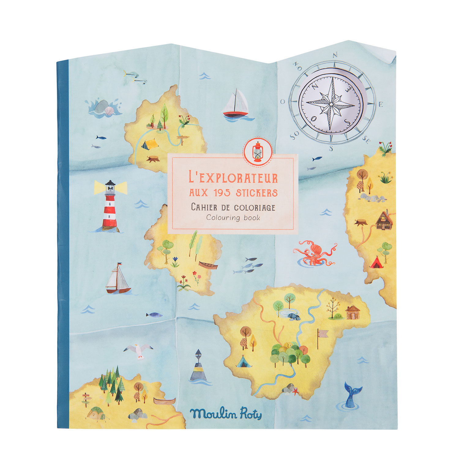 Cuaderno para Colorear con 95 Stickers El Explorador Moulin Roty