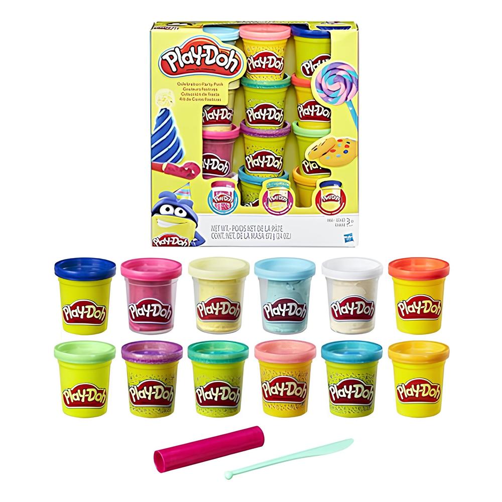 Pack 12 Masa Moldeable Hasbro B9021 Multicolor Play Doh Colección Fiesta $1,760