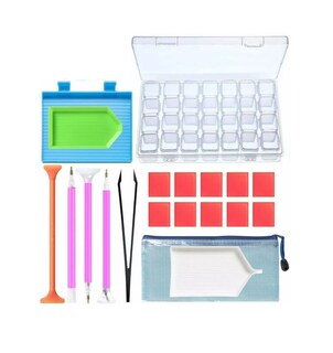 Foto 1 | Kit de Herramientas para Pintar con Diamantes con Joyero de 28 Compartimentos 20 Piezas