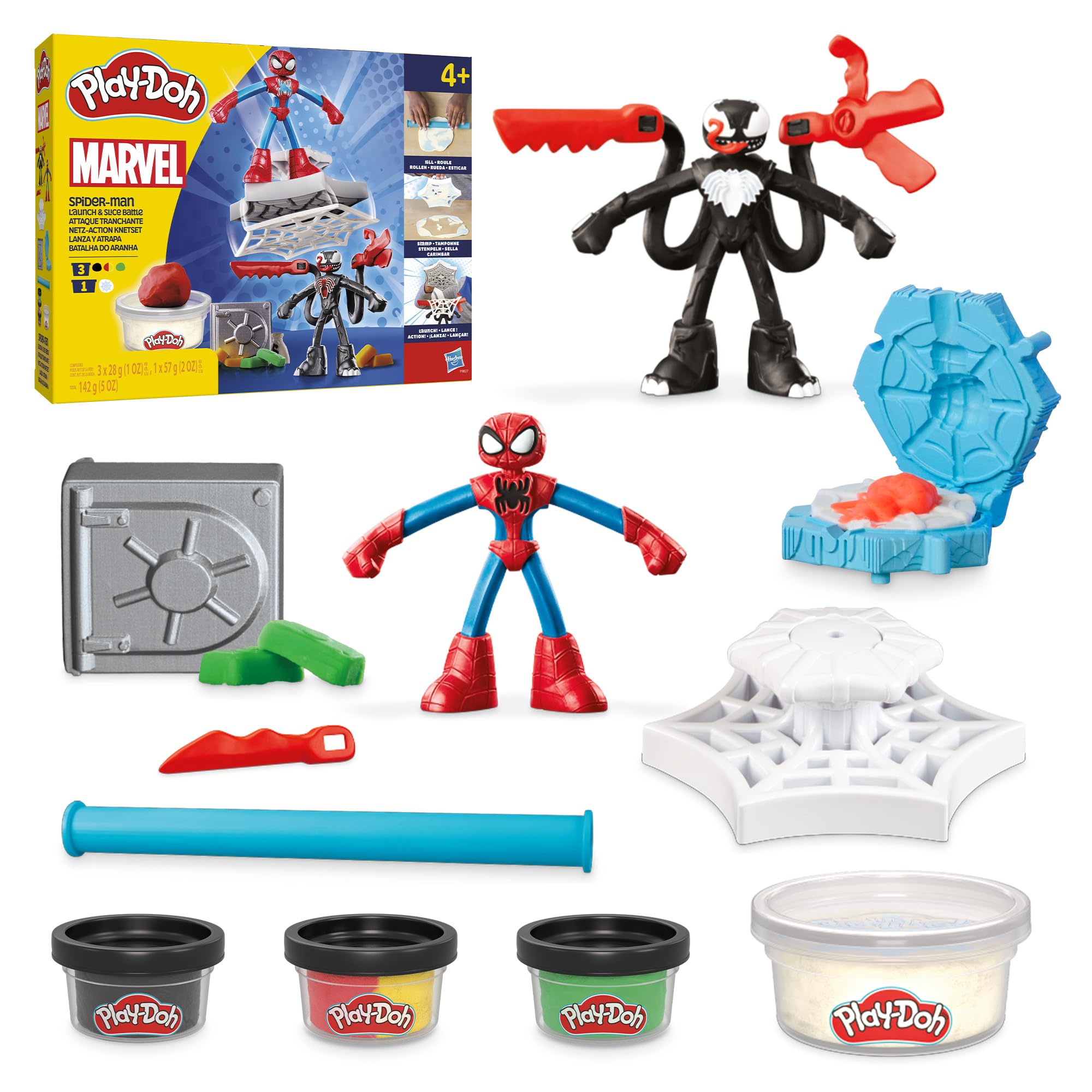 Playset Play-doh Marvel Spider-man Launch & Slice Battle - Venta Internacional.