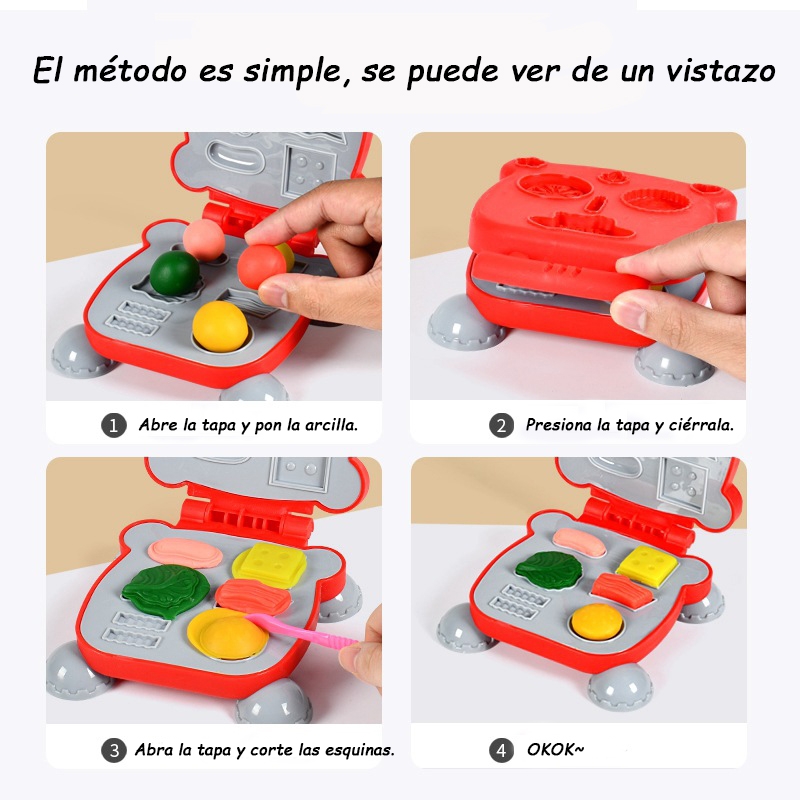 Foto 5 pulgar | Juguete de Cocina con Forma de Hamburguesa con Arcilla 40 Piezas para niños - Venta Internacional