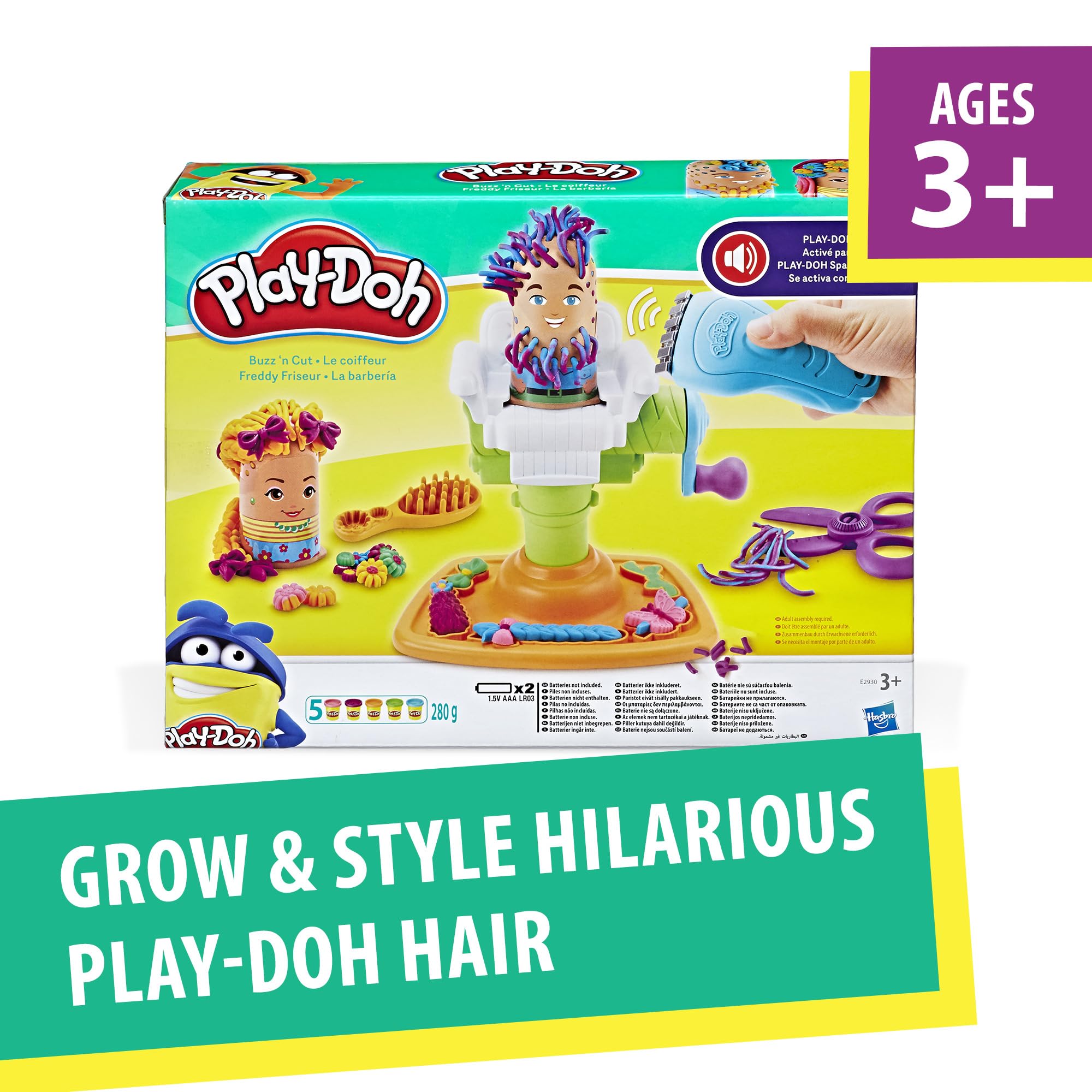 Foto 3 pulgar | Barber Shop Toy Play-doh Buzz 'n Cut Fuzzy Pumper Con Zumbador - Venta Internacional.