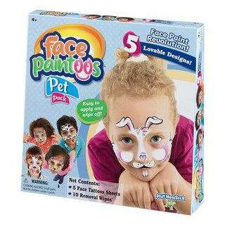 Foto 6 | Paquete De Tatuajes Temporales Para Mascotas Face Paintoos Para Niños De 4 Años O Más - Venta Internacional.