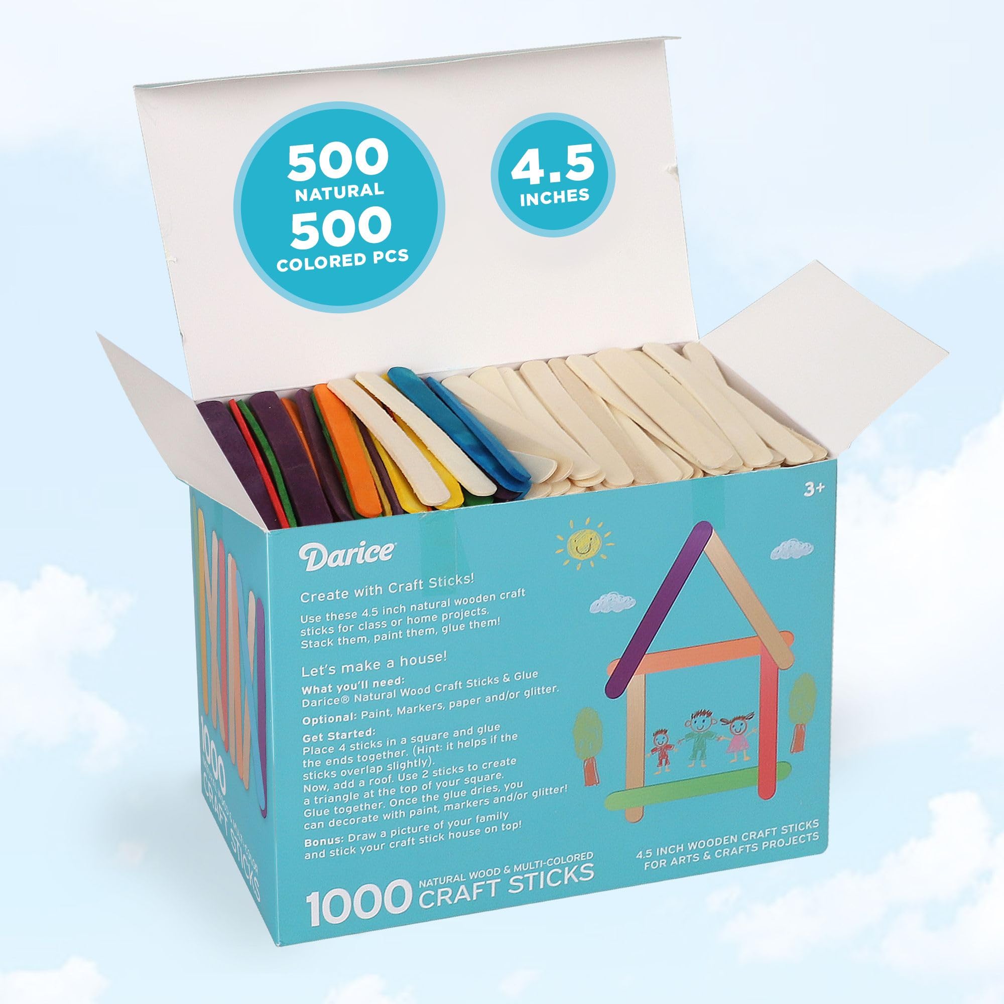 Foto 3 | Juego De Bastones Darice Para Manualidades, 4,5 Cm, 1000 Unidades, 500 Unidades, Arcoíris - Venta Internacional.