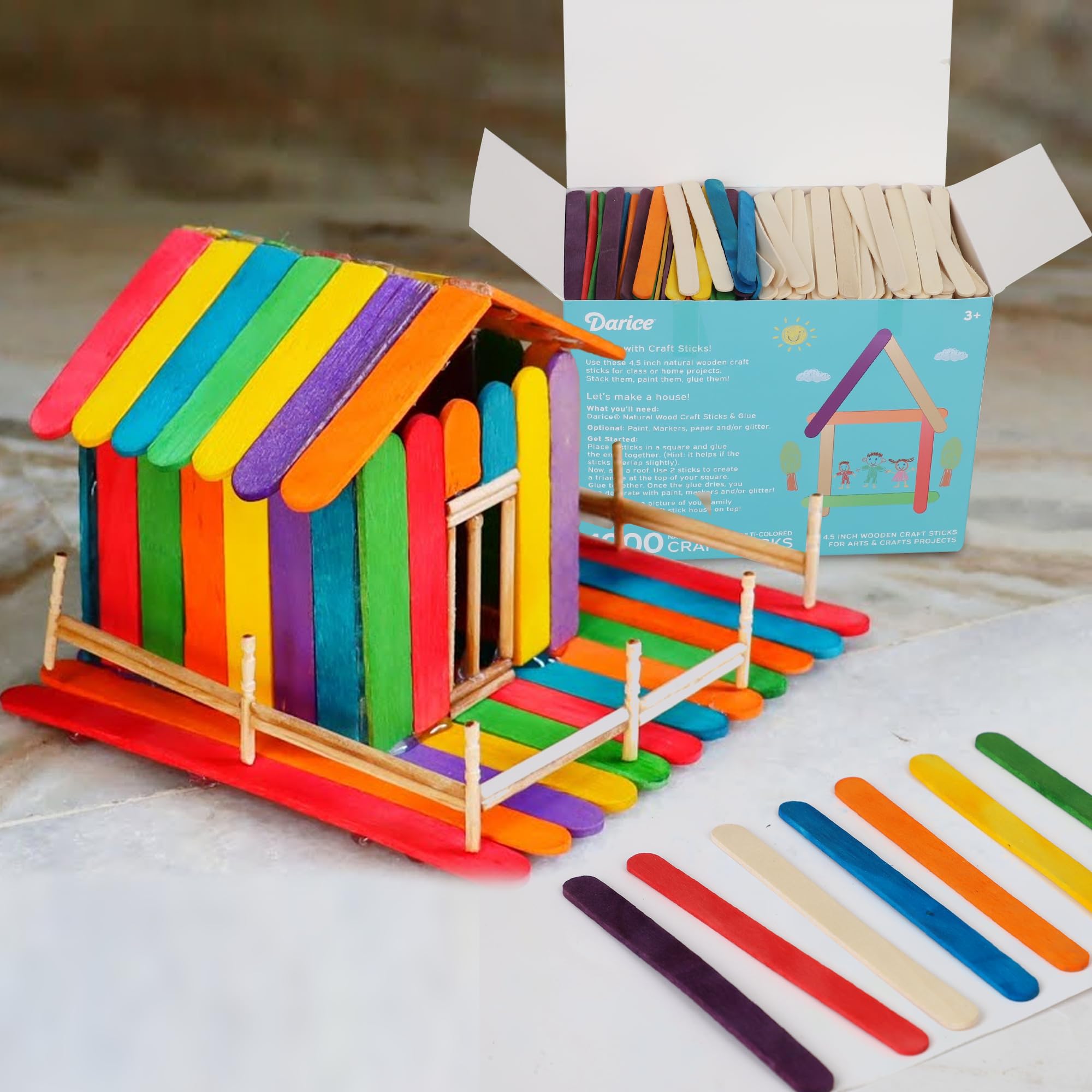Foto 7 | Juego De Bastones Darice Para Manualidades, 4,5 Cm, 1000 Unidades, 500 Unidades, Arcoíris - Venta Internacional.