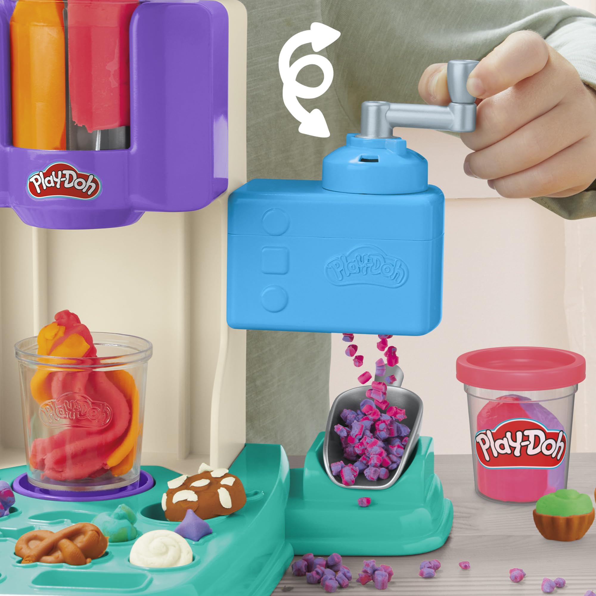 Foto 2 | Helado Playset Play-doh Rainbow Swirl Con 7 Accesorios - Venta Internacional.