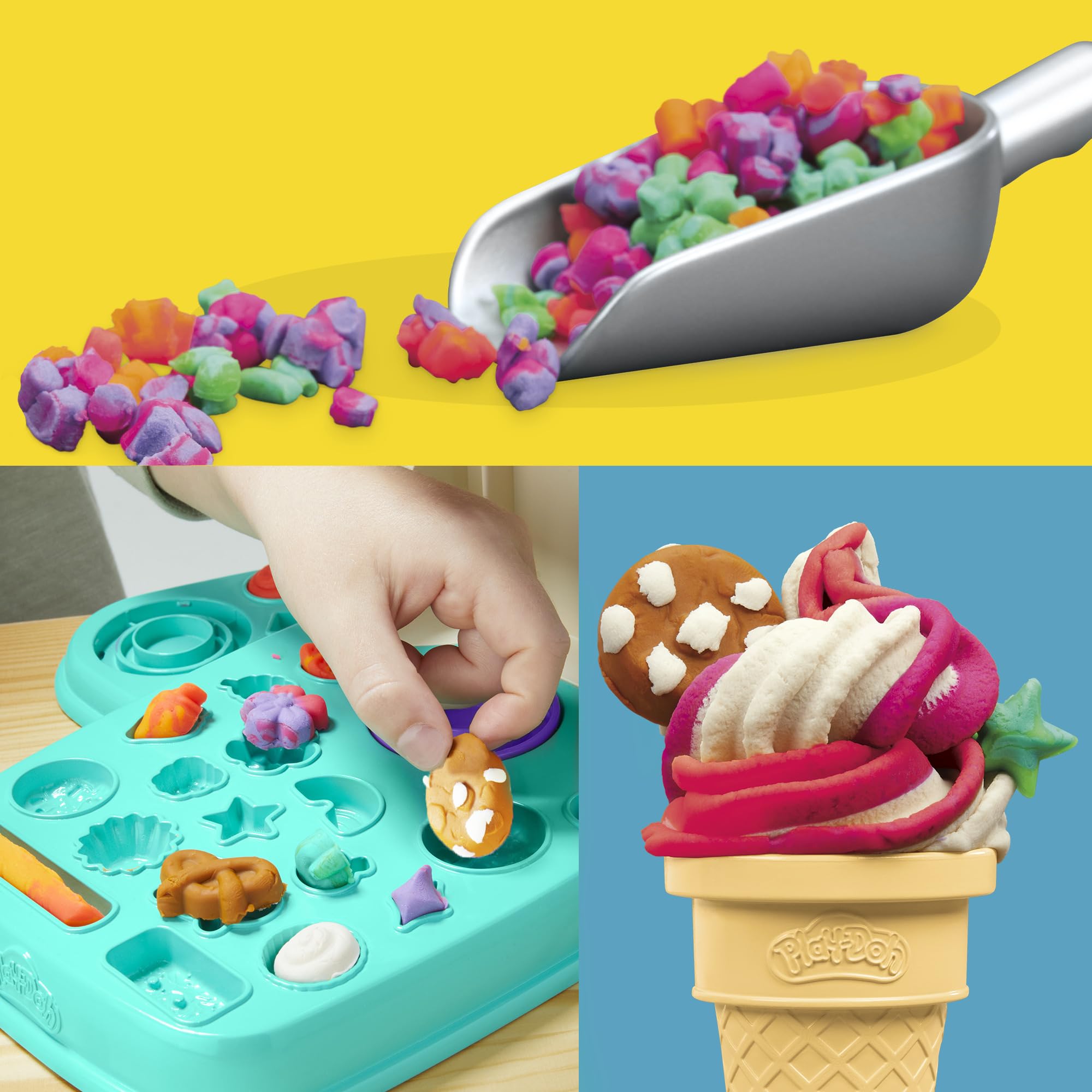 Foto 3 | Helado Playset Play-doh Rainbow Swirl Con 7 Accesorios - Venta Internacional.