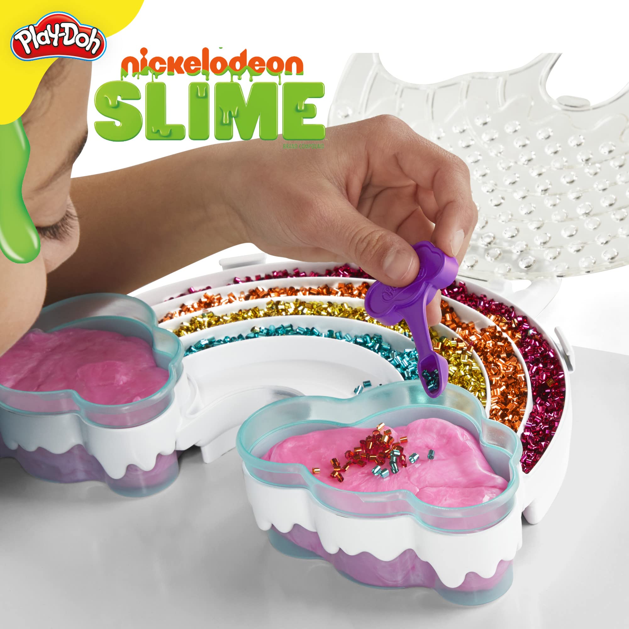 Foto 3 pulgar | Set De Mezcla De Limo Play-doh Nickelodeon Rainbow Con Dijes Adicionales - Venta Internacional.