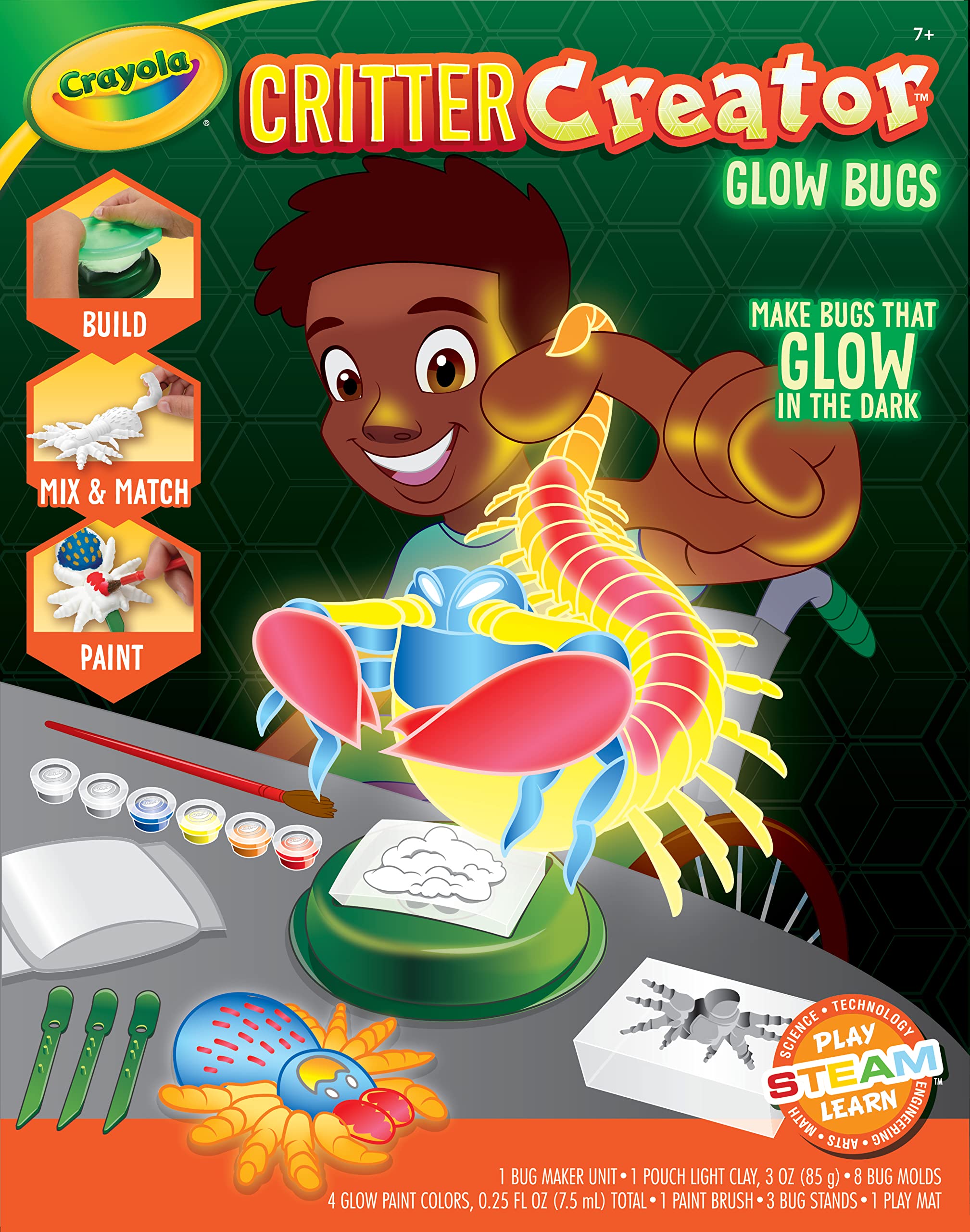 Kit De Juguetes Clay Bug Crayola Glow In The Dark Critter Creator - Venta Internacional.