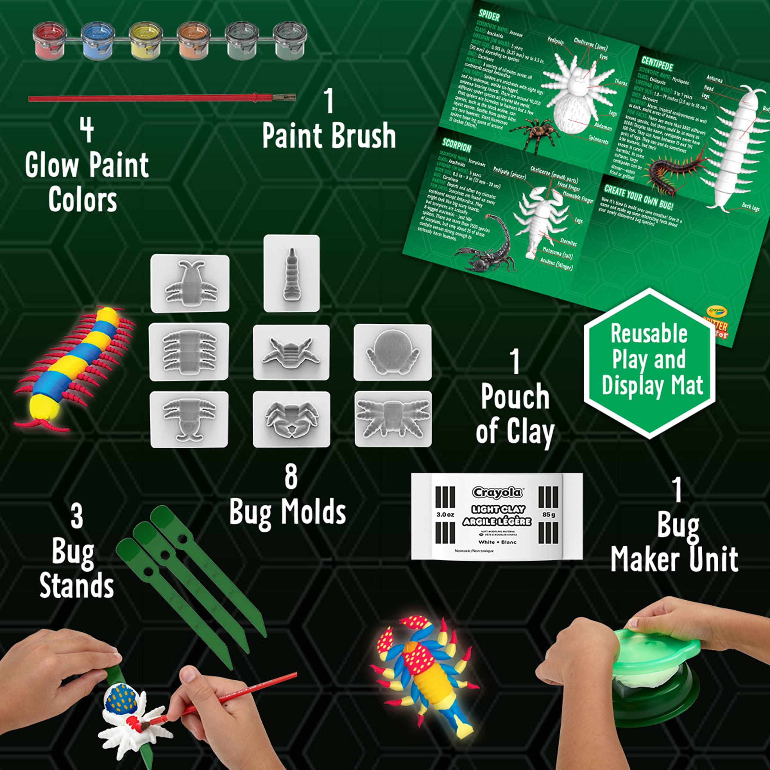Foto 5 pulgar | Kit De Juguetes Clay Bug Crayola Glow In The Dark Critter Creator - Venta Internacional.