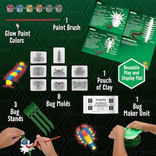 Foto 4 | Kit De Juguetes Clay Bug Crayola Glow In The Dark Critter Creator - Venta Internacional.