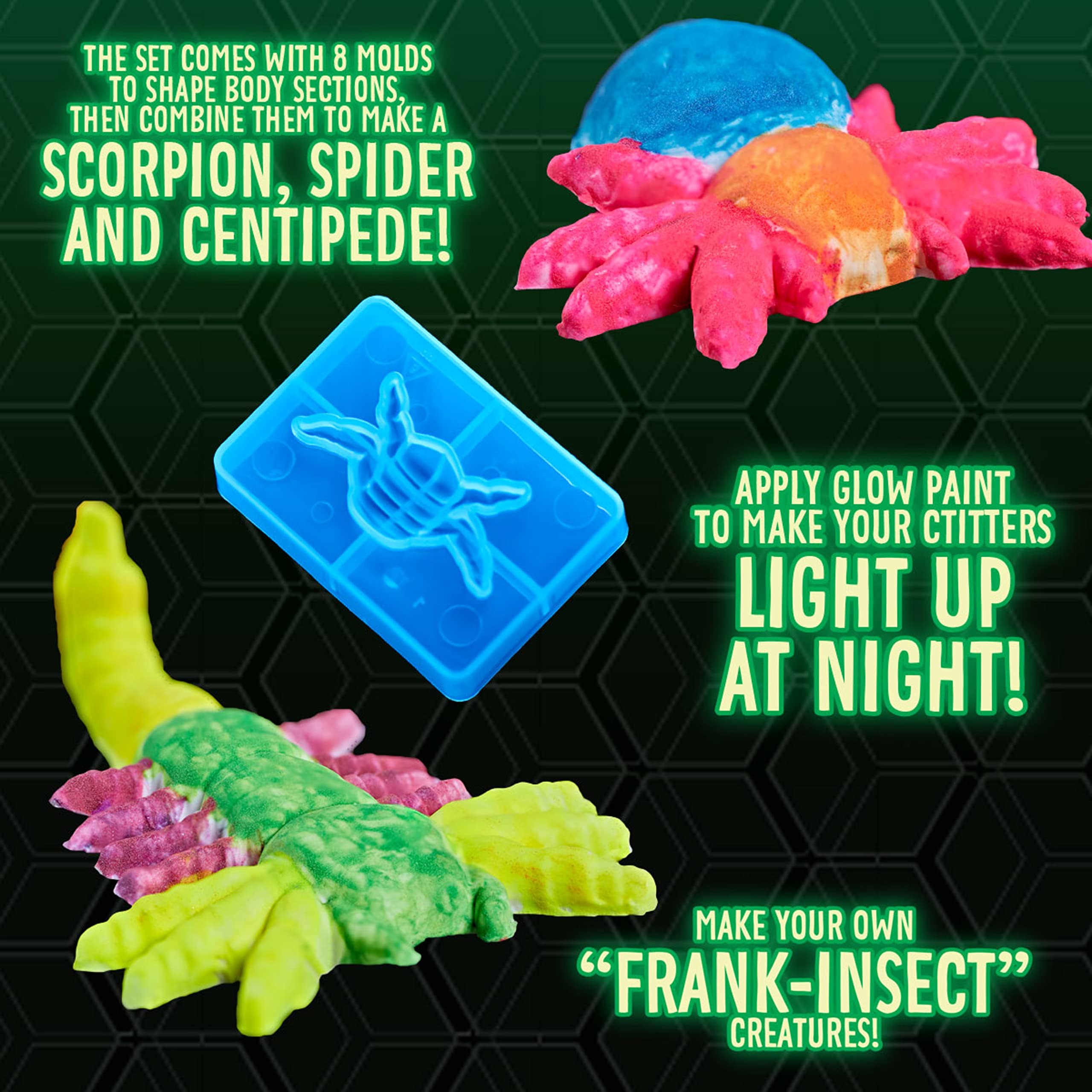 Foto 7 pulgar | Kit De Juguetes Clay Bug Crayola Glow In The Dark Critter Creator - Venta Internacional.