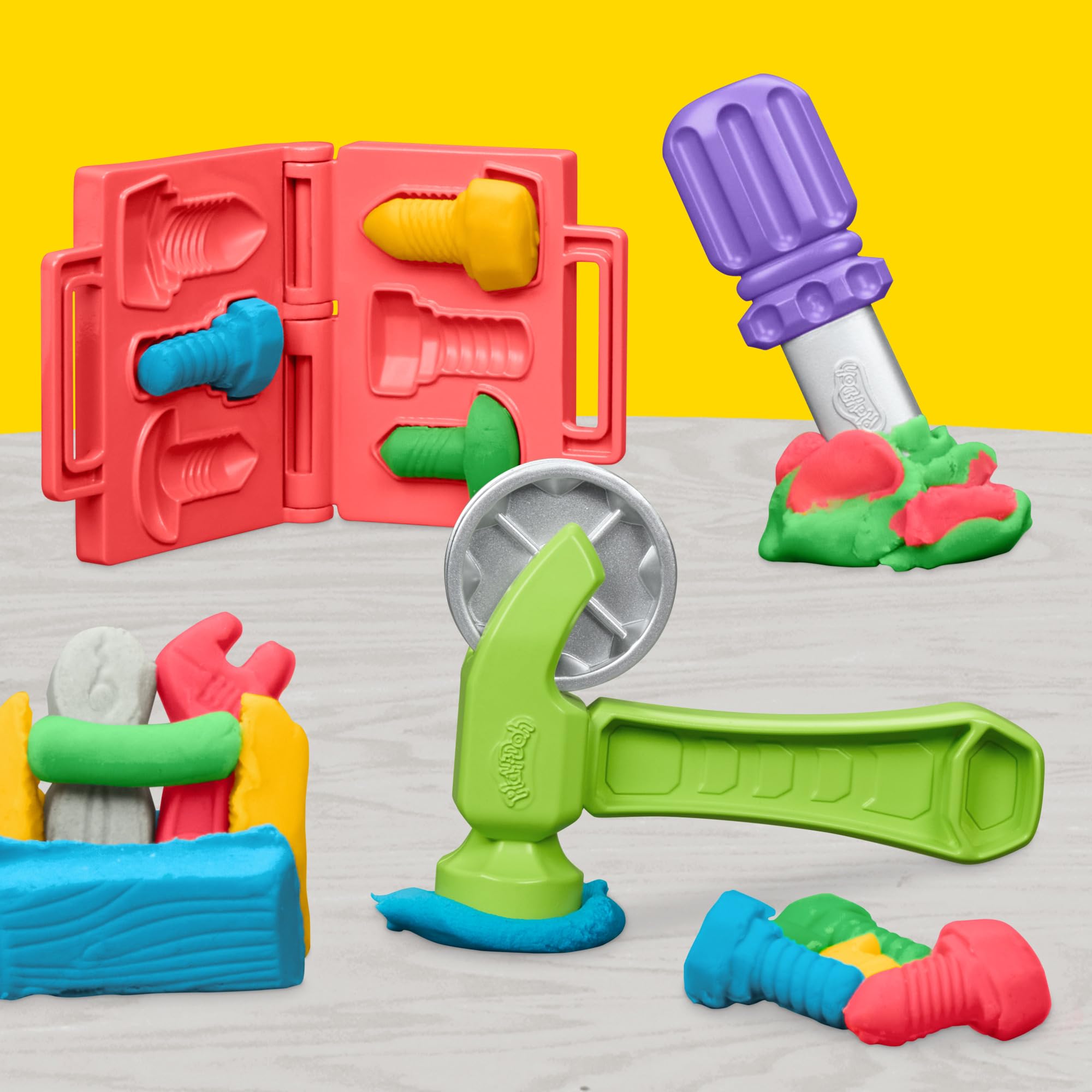 Foto 6 pulgar | Banco De Herramientas Construction Playset Play-doh Para Sellos Y Sierras, 3 O Más - Venta Internacional.
