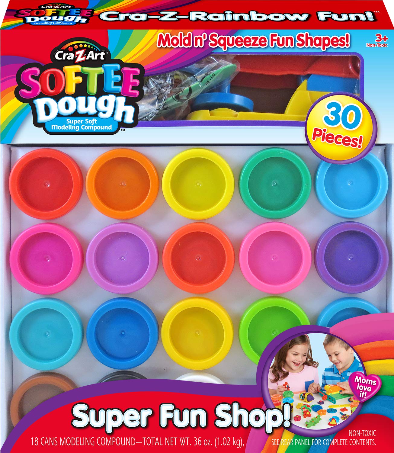Foto 3 pulgar | Set De Té Play Dough Cra-z-art Super Rainbow Con 18 Latas - Venta Internacional.