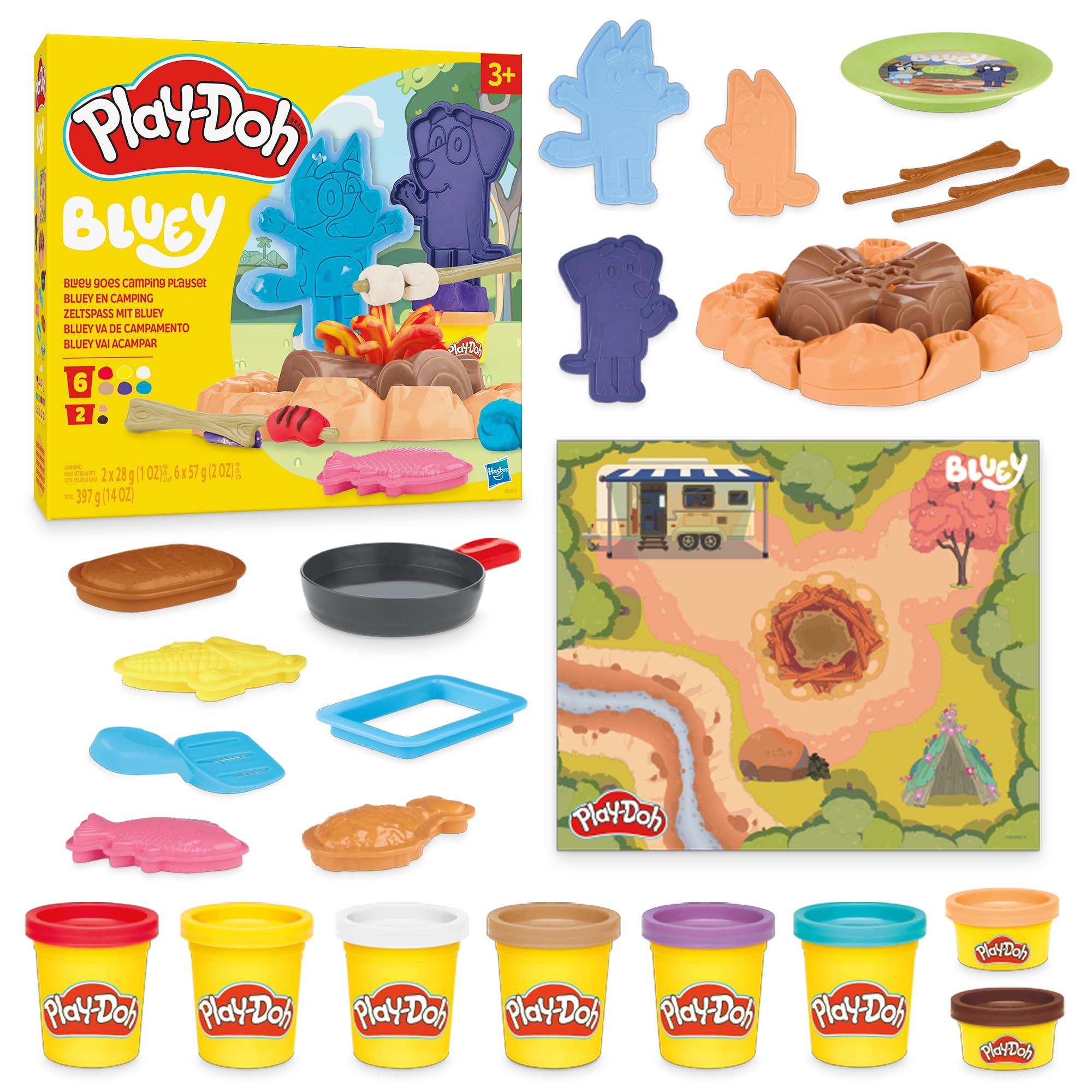 Foto 2 pulgar | Set De Juego Play-doh Bluey Goes Para Acampar Con Herramientas Para Fogatas Durante Más De 3 Años - Venta Internaciona