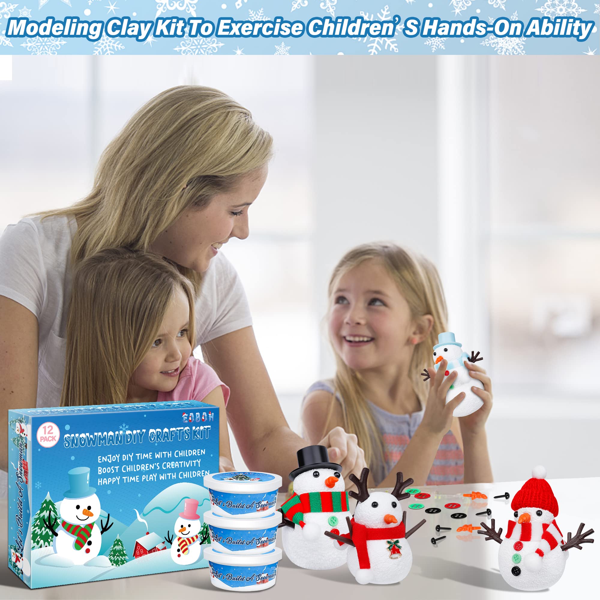 Foto 3 pulgar | Kit De Manualidades Con Muñecos De Nieve Eoboh Christmas Con Arcilla Secada Al Aire Para Niños - Venta Internacional.