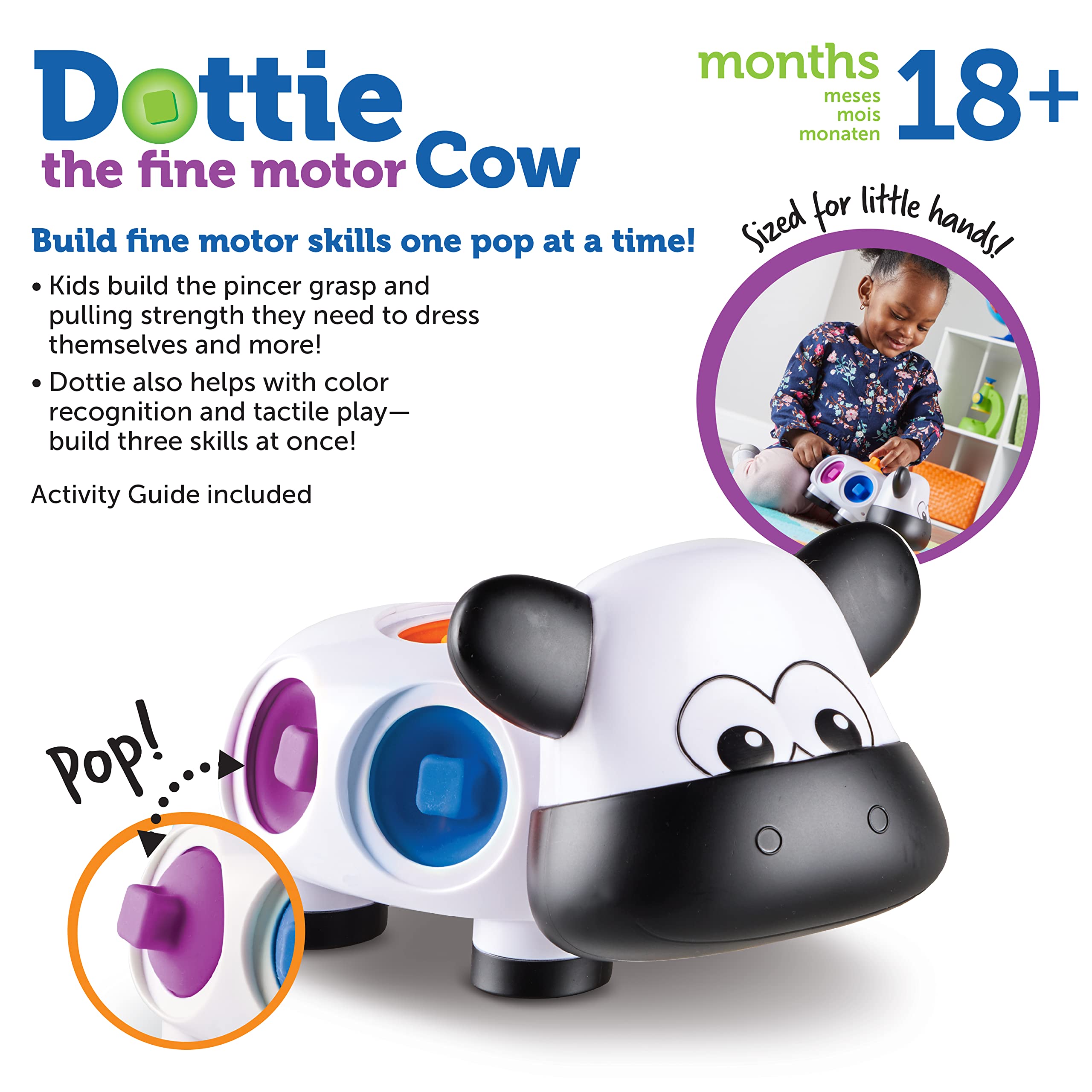 Foto 7 pulgar | Recursos De Aprendizaje Sobre Habilidades Motoras Finas, Juguetes, Dottie Cow, 18 Meses O Más - Venta Internacional.