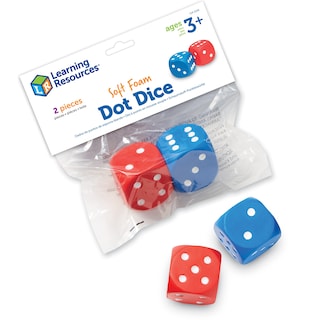 Foto 1 | Foam Dice Learning Resources Con Puntos Rojos Y Azules, 6 Caras, Juego De 2 - Venta Internacional.