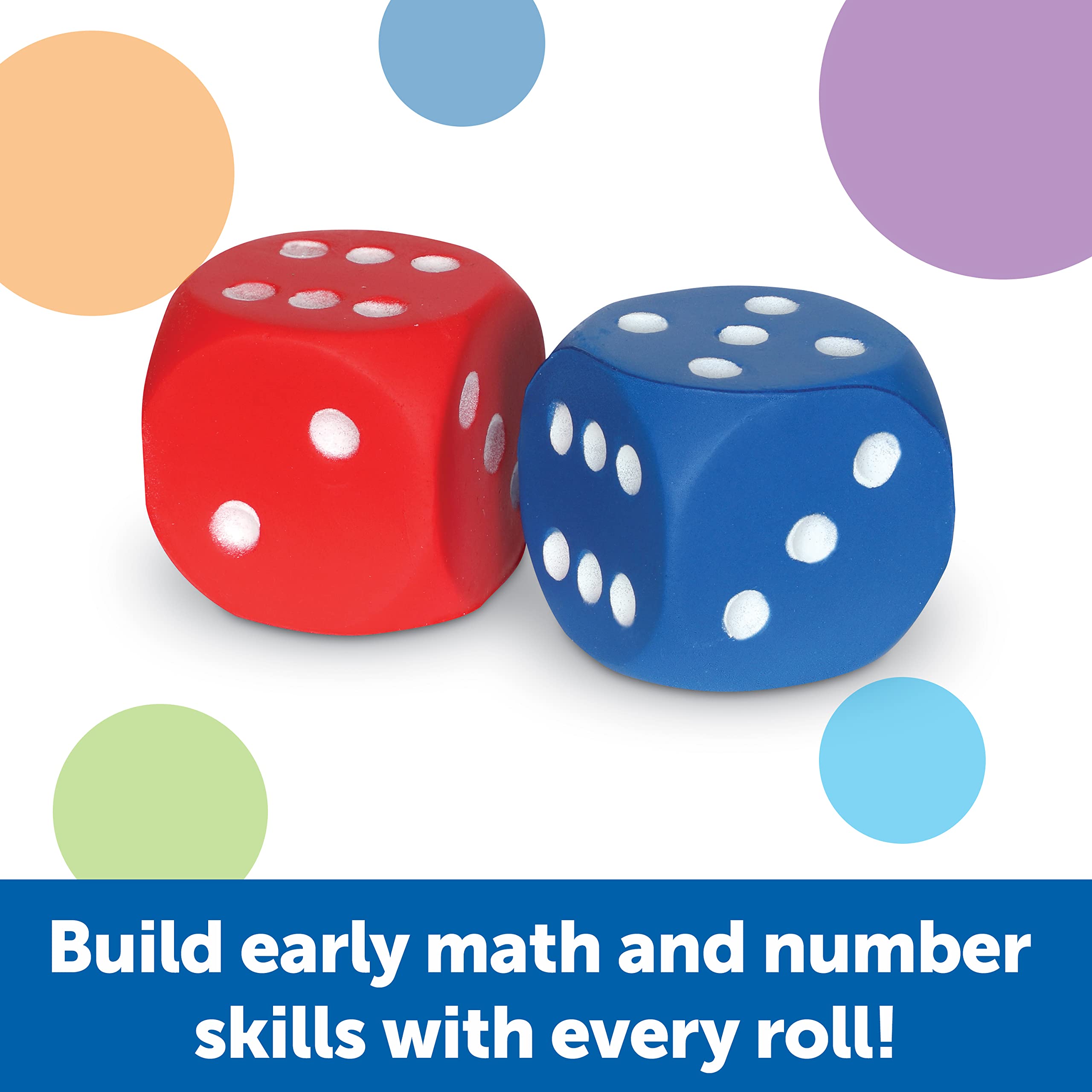 Foto 3 pulgar | Foam Dice Learning Resources Con Puntos Rojos Y Azules, 6 Caras, Juego De 2 - Venta Internacional.