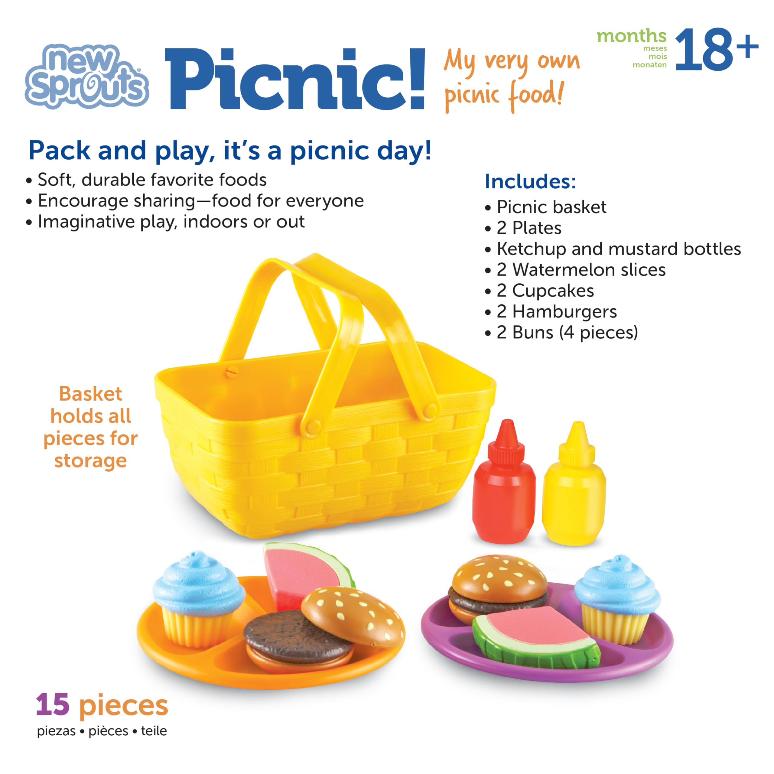 Foto 7 | Set De Pícnic Learning Resources New Sprouts, 15 Piezas Para Mayores De 18 Meses - Venta Internacional.