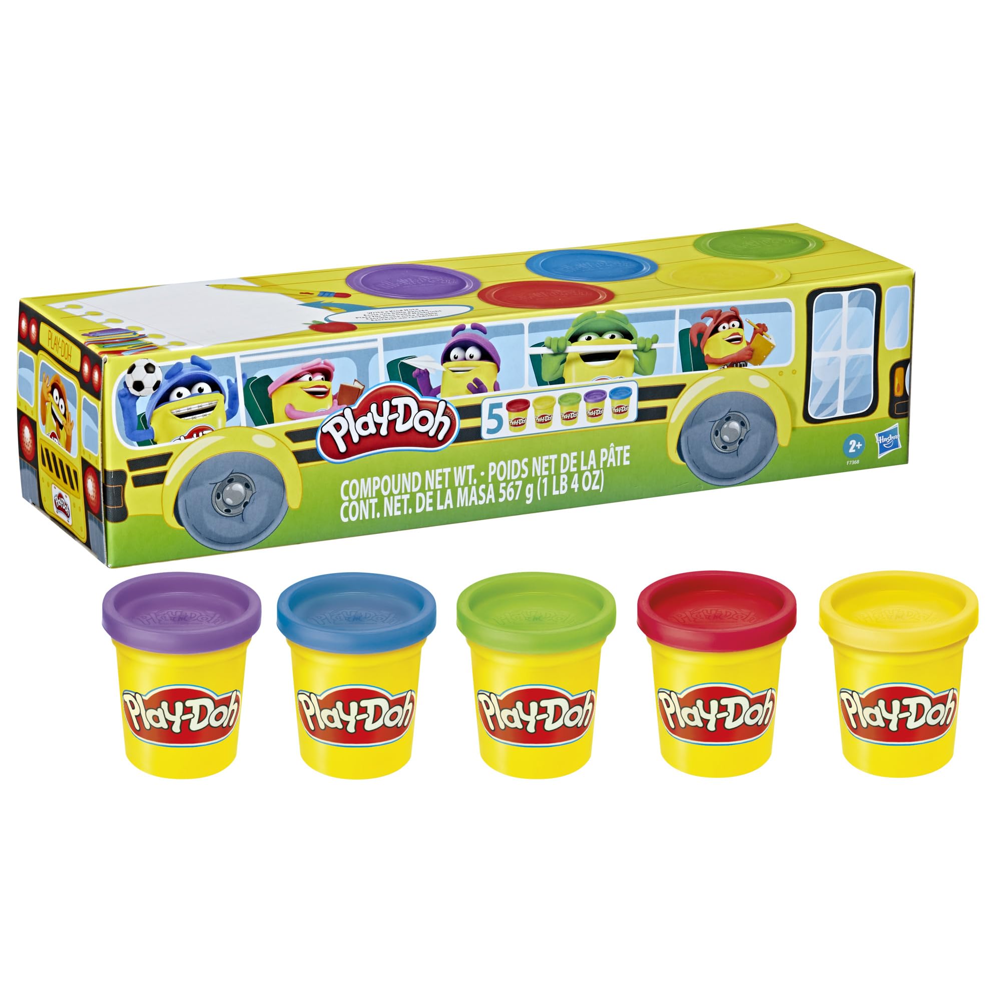 Autobús Escolar Clay Play-doh, Paquete Variado De 5 Unidades, Hasbro - Venta Internacional.