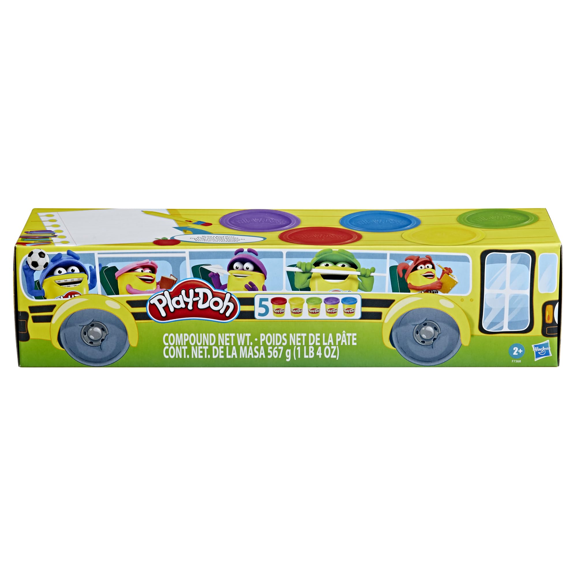 Foto 2 | Autobús Escolar Clay Play-doh, Paquete Variado De 5 Unidades, Hasbro - Venta Internacional.