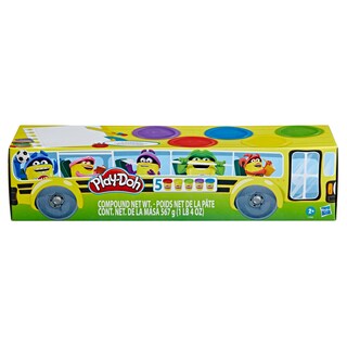 Foto 2 | Autobús Escolar Clay Play-doh, Paquete Variado De 5 Unidades, Hasbro - Venta Internacional.