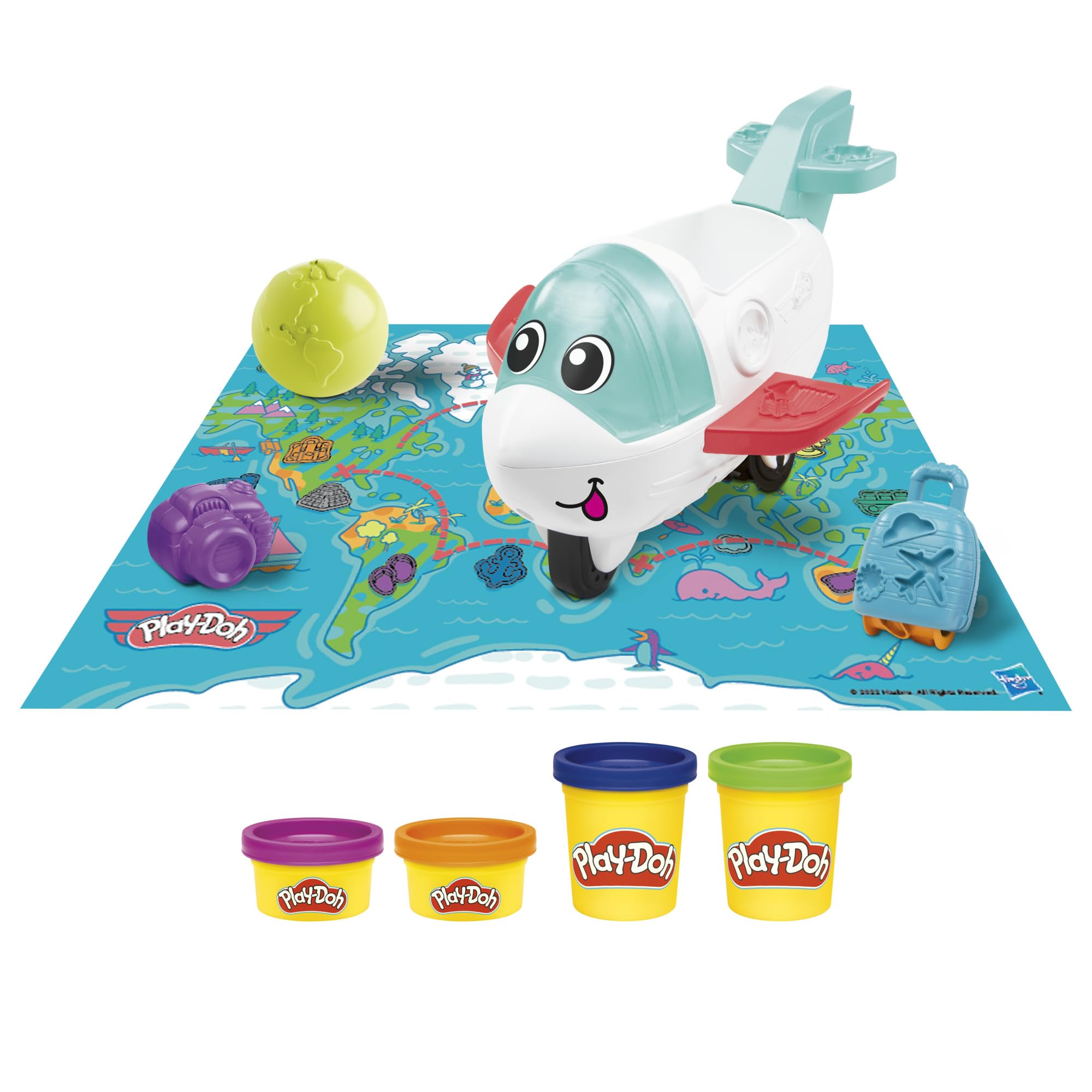 Set De Inicio Play-doh Airplane Explorer Con Jet Y Mapa Mundial - Venta Internacional.