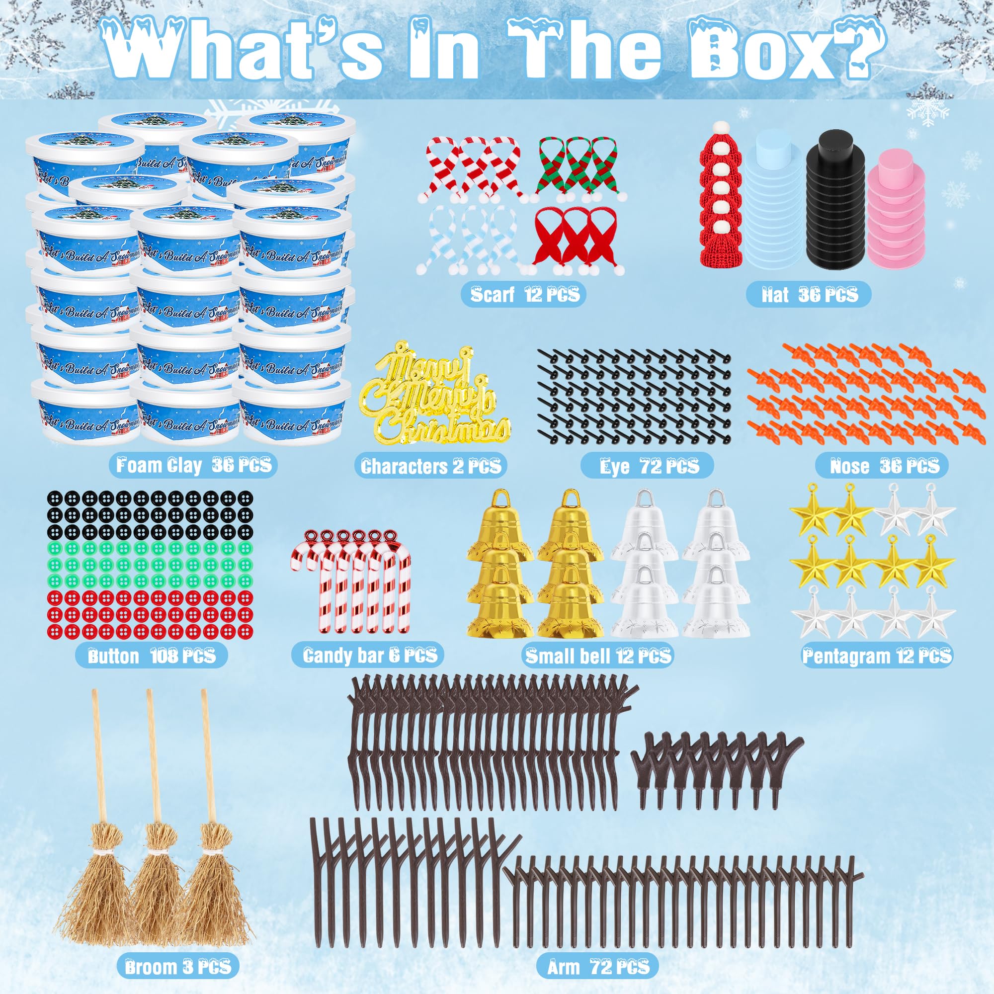 Foto 3 | Kit de Manualidades para Hacer Muñecos de Nieve Eoboh 36 con Arcilla Secada al Aire - Venta Internacional