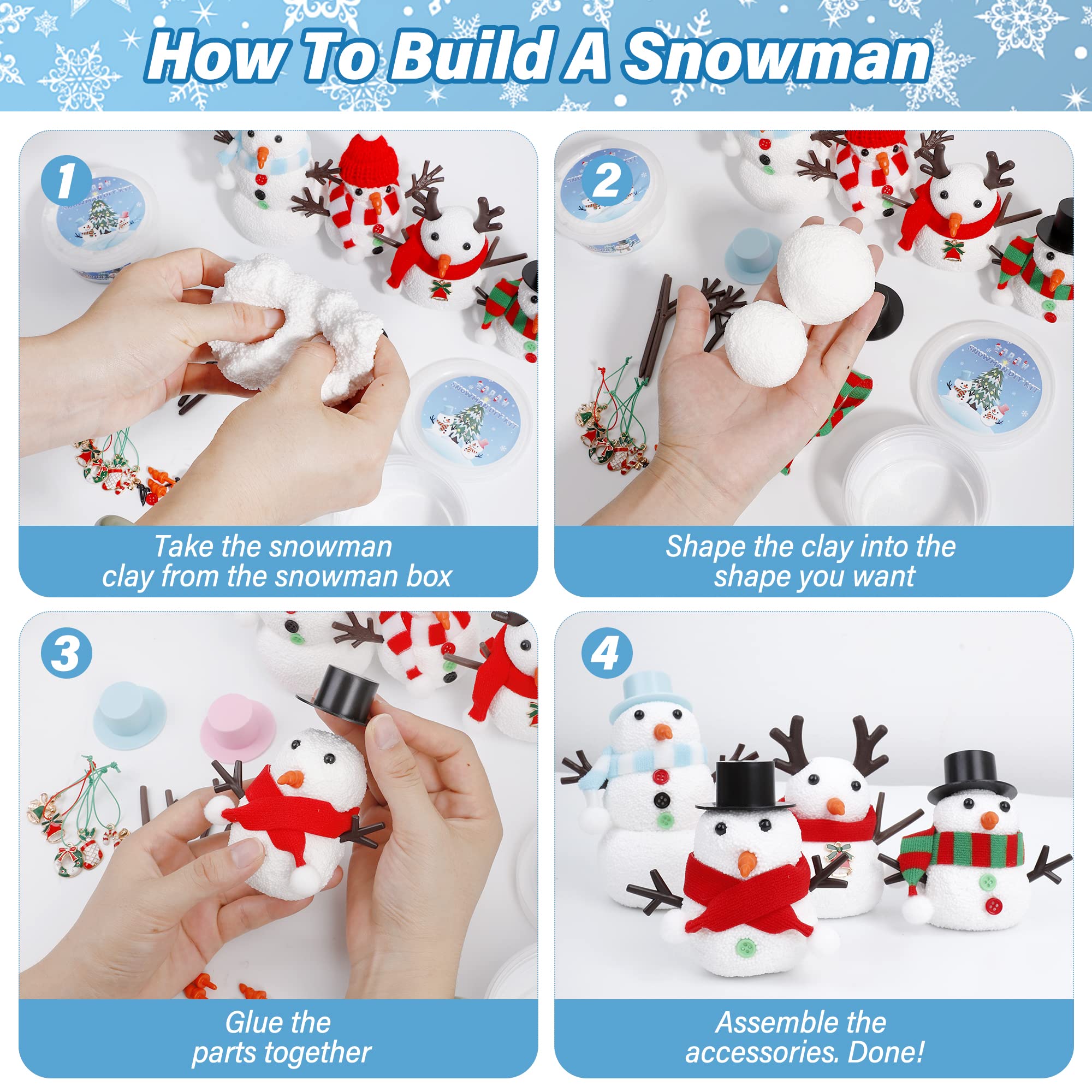 Foto 8 pulgar | Kit de Manualidades para Hacer Muñecos de Nieve Eoboh 36 con Arcilla Secada al Aire - Venta Internacional