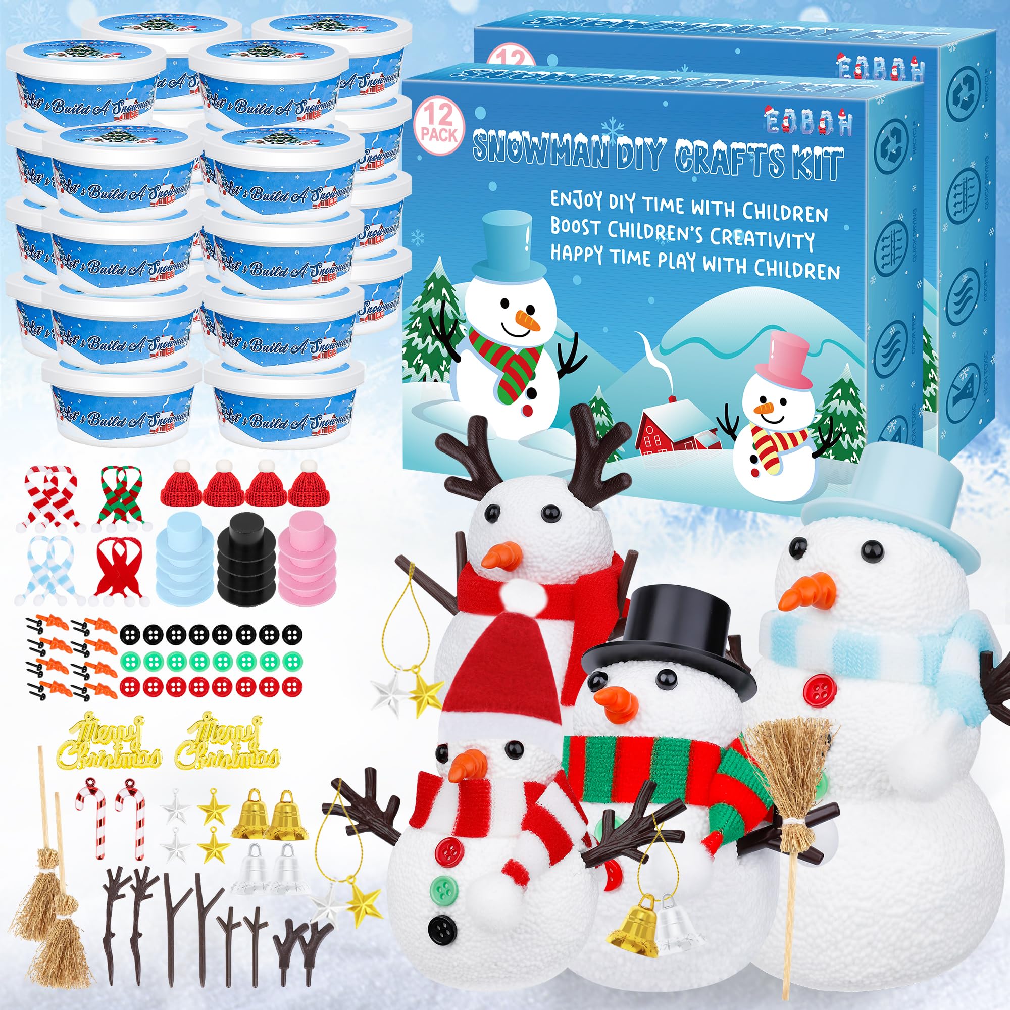Kit para Construir Muñeco de Nieve Eoboh con 24 Unidades de Arcilla Blanca - Venta Internacional