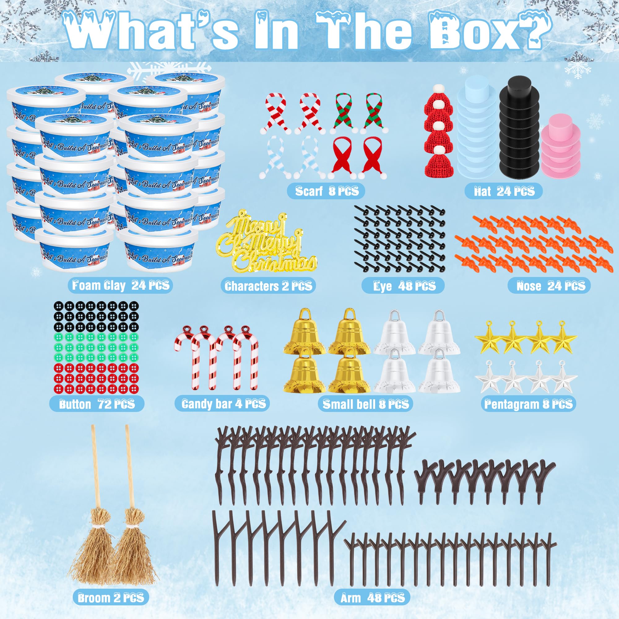 Foto 3 pulgar | Kit para Construir Muñeco de Nieve Eoboh con 24 Unidades de Arcilla Blanca - Venta Internacional