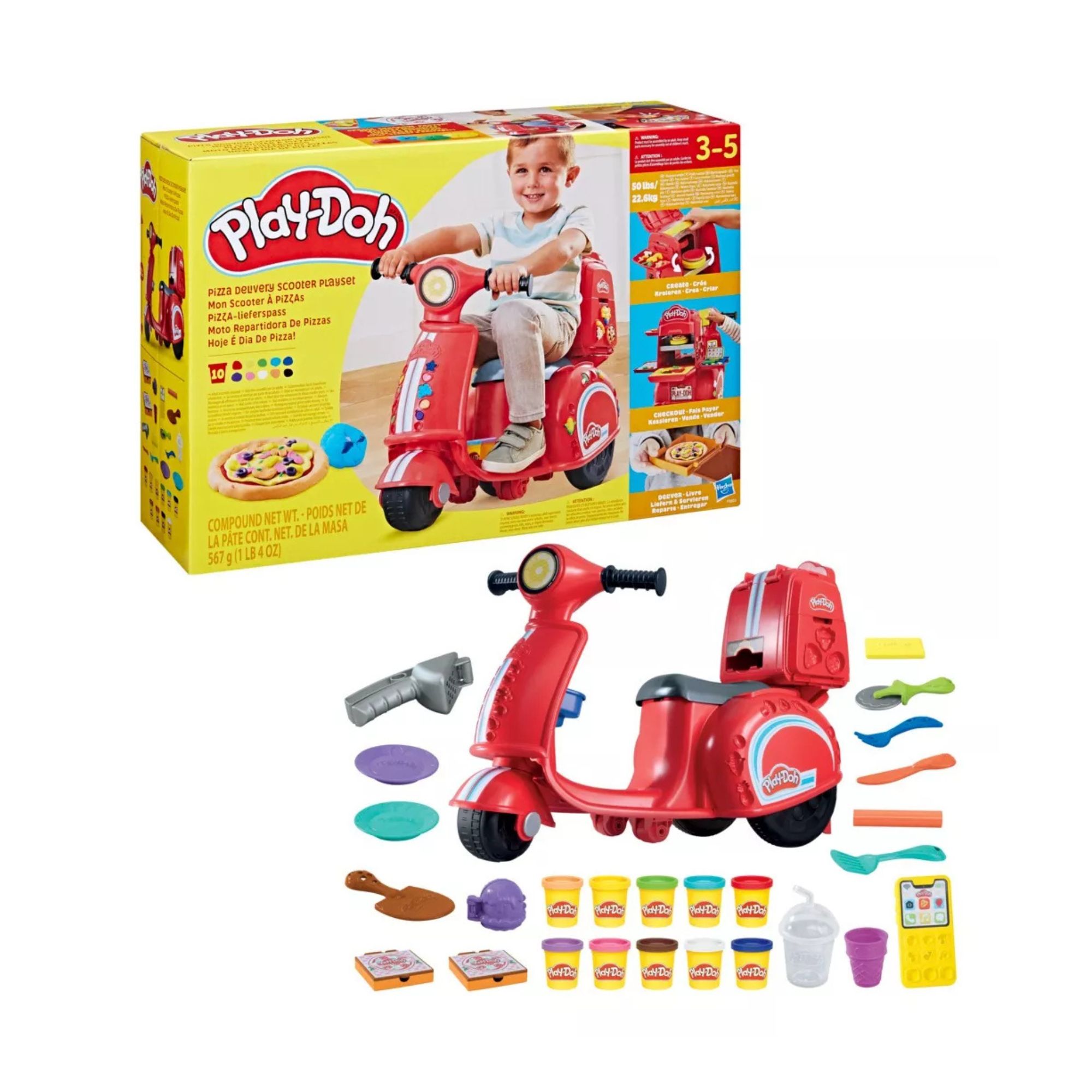 Foto 5 pulgar | Moto Play-doh Juguete de Montar Repartidora de Pizzas Rojo