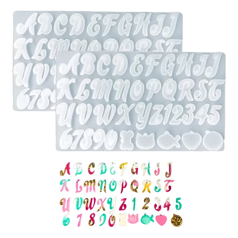 Foto 2 pulgar | Molde De Resina, 2 Letras, Números Cursivos, Resina Epoxídica - Venta Internacional.