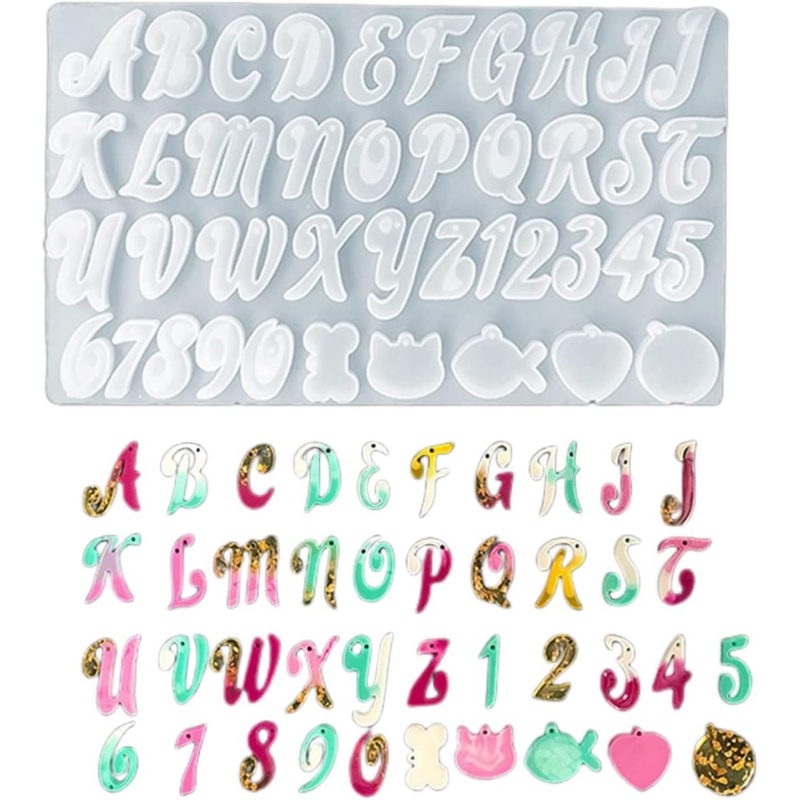 Foto 4 pulgar | Molde De Resina, 2 Letras, Números Cursivos, Resina Epoxídica - Venta Internacional.