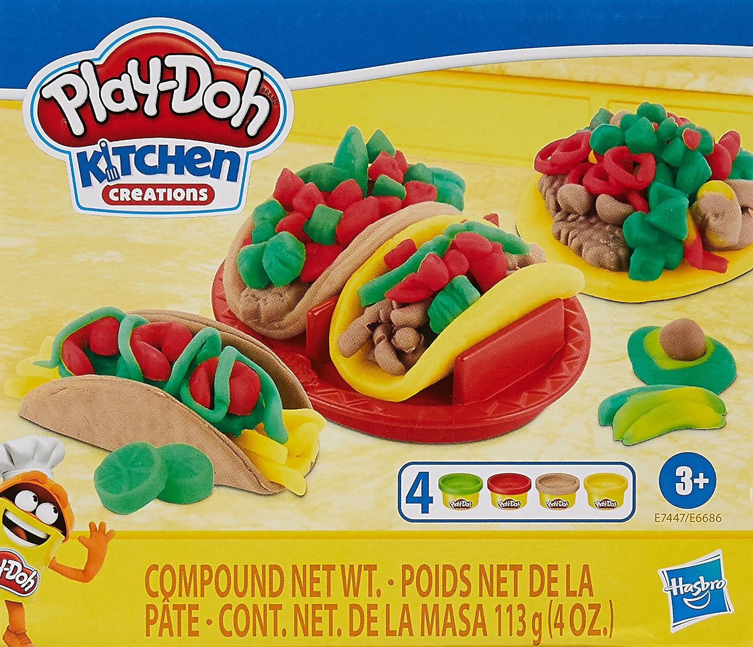 Foto 2 pulgar | Play Doh Set Kitchen Creations Tacos Divertidos Hasbro