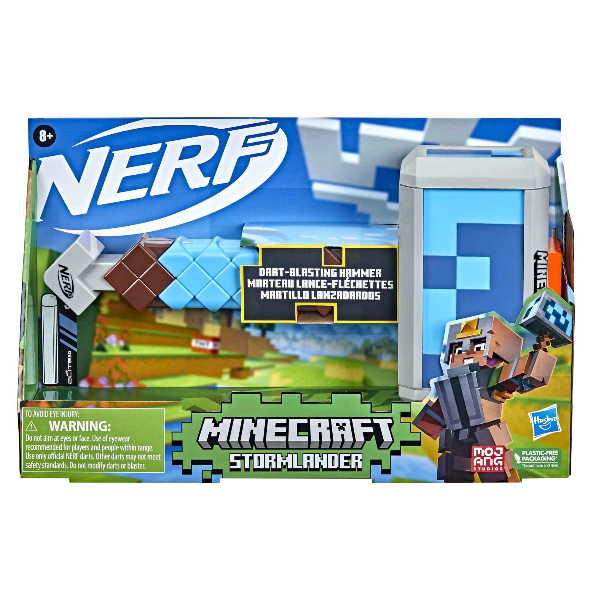 Foto 3 pulgar | Martillo Lanzador De Dardos Nerf Minecraft Stormlander Con 3 Dardos - Venta Internacional.