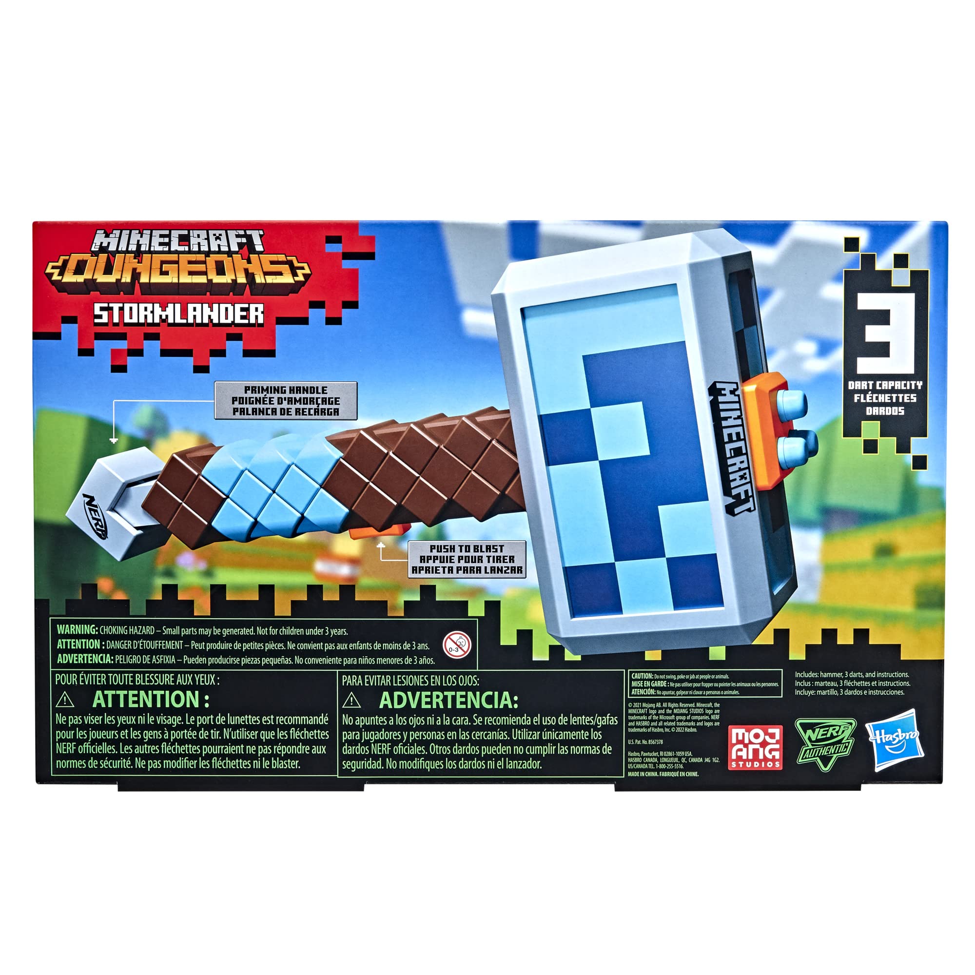 Foto 5 pulgar | Martillo Lanzador De Dardos Nerf Minecraft Stormlander Con 3 Dardos - Venta Internacional.