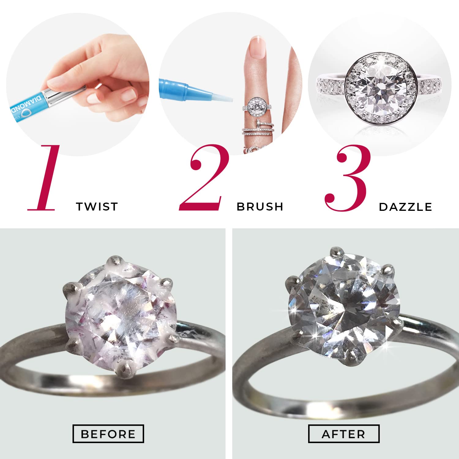 Foto 5 pulgar | Limpiador De Joyas Connoisseurs Diamond Dazzle Stik (paquete De 3) - Venta Internacional.