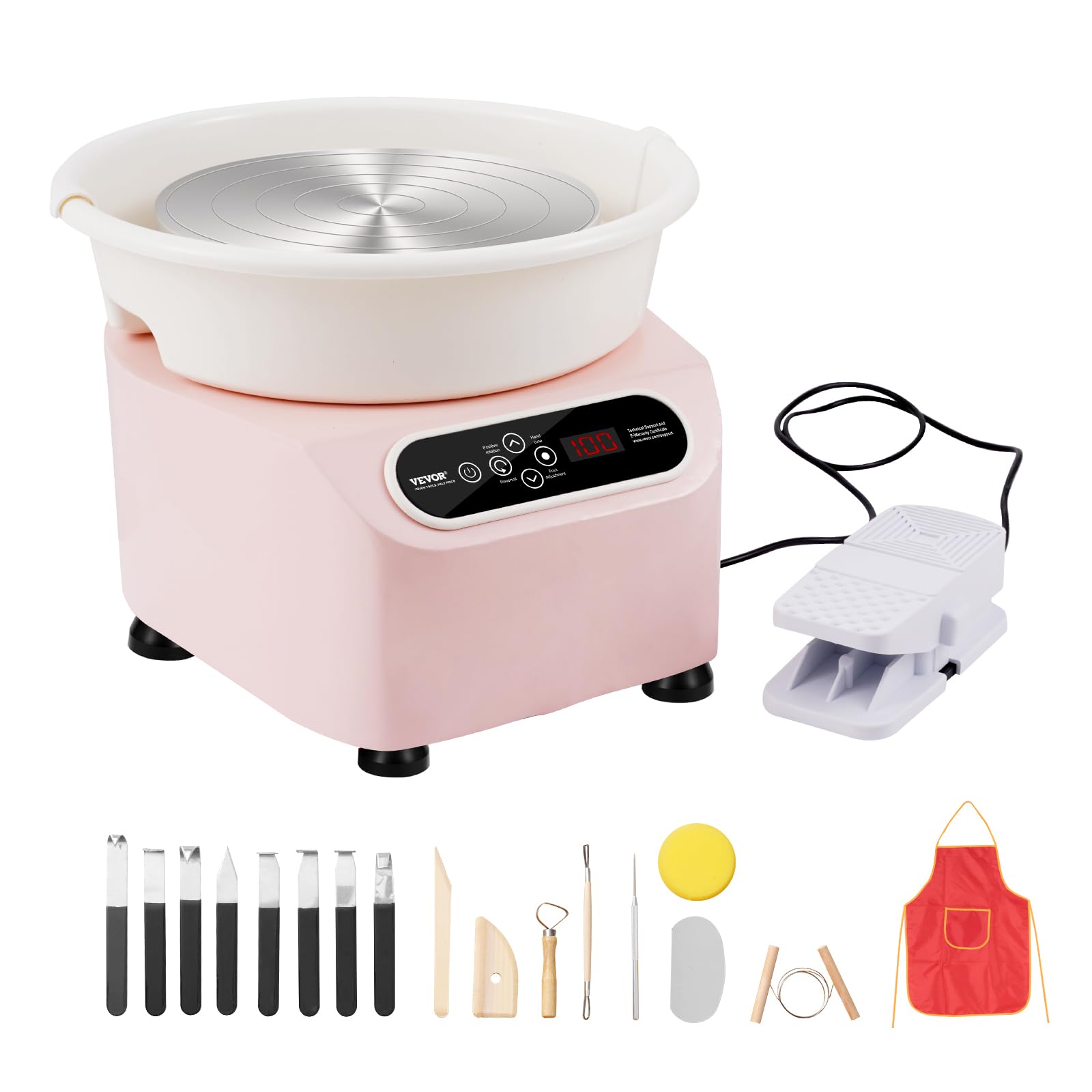 Foto 2 pulgar | Llanta De Cerámica Vevor De 25 Cm Para Adultos Con Pantalla Lcd Táctil, Color Rosa - Venta Internacional.